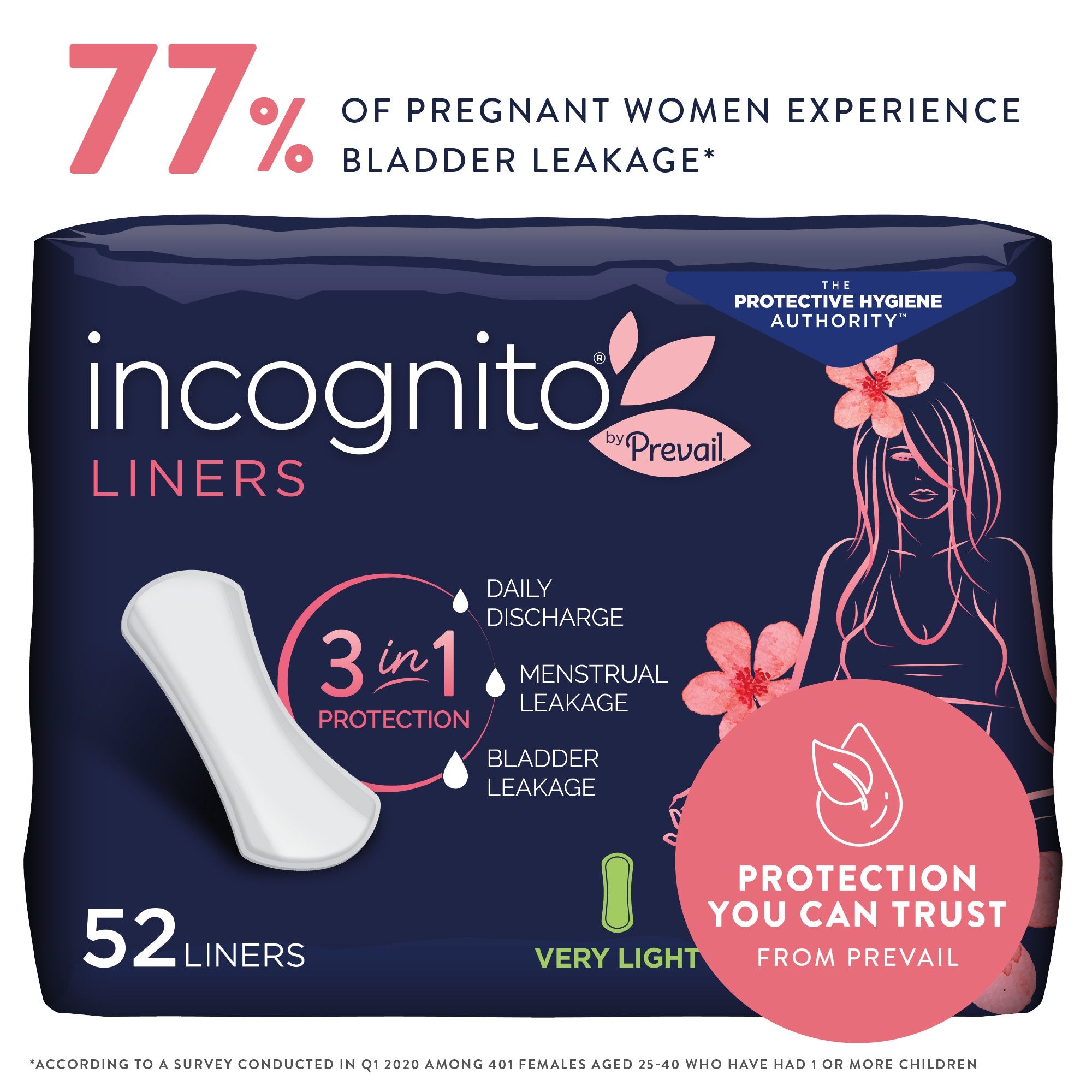 Panty Liner incognito® by Prevail Very Light Light Absorbency - image 2