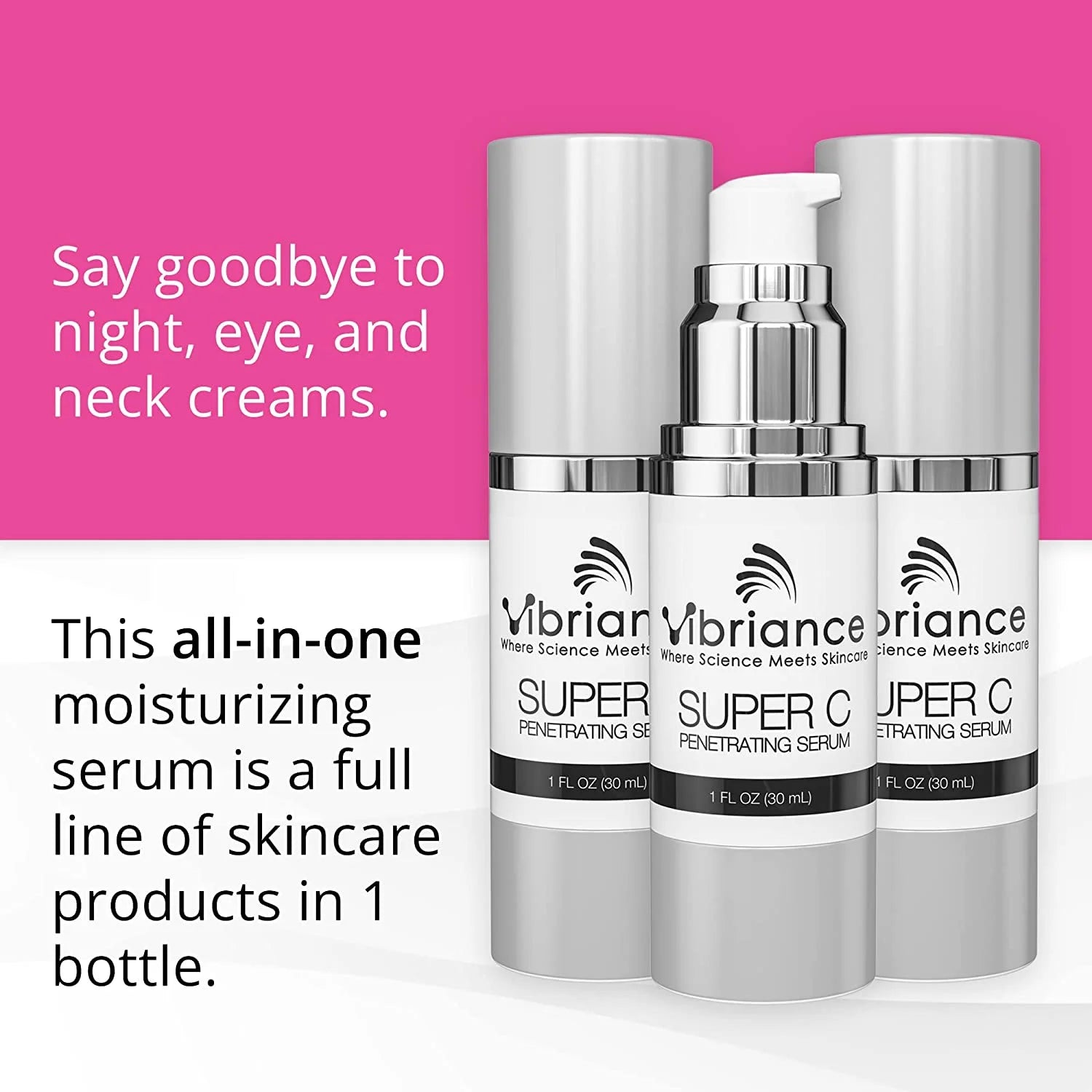 Vibriance Super C Facial Serum, with Vitamin C , Fragrance Free, 1 Oz