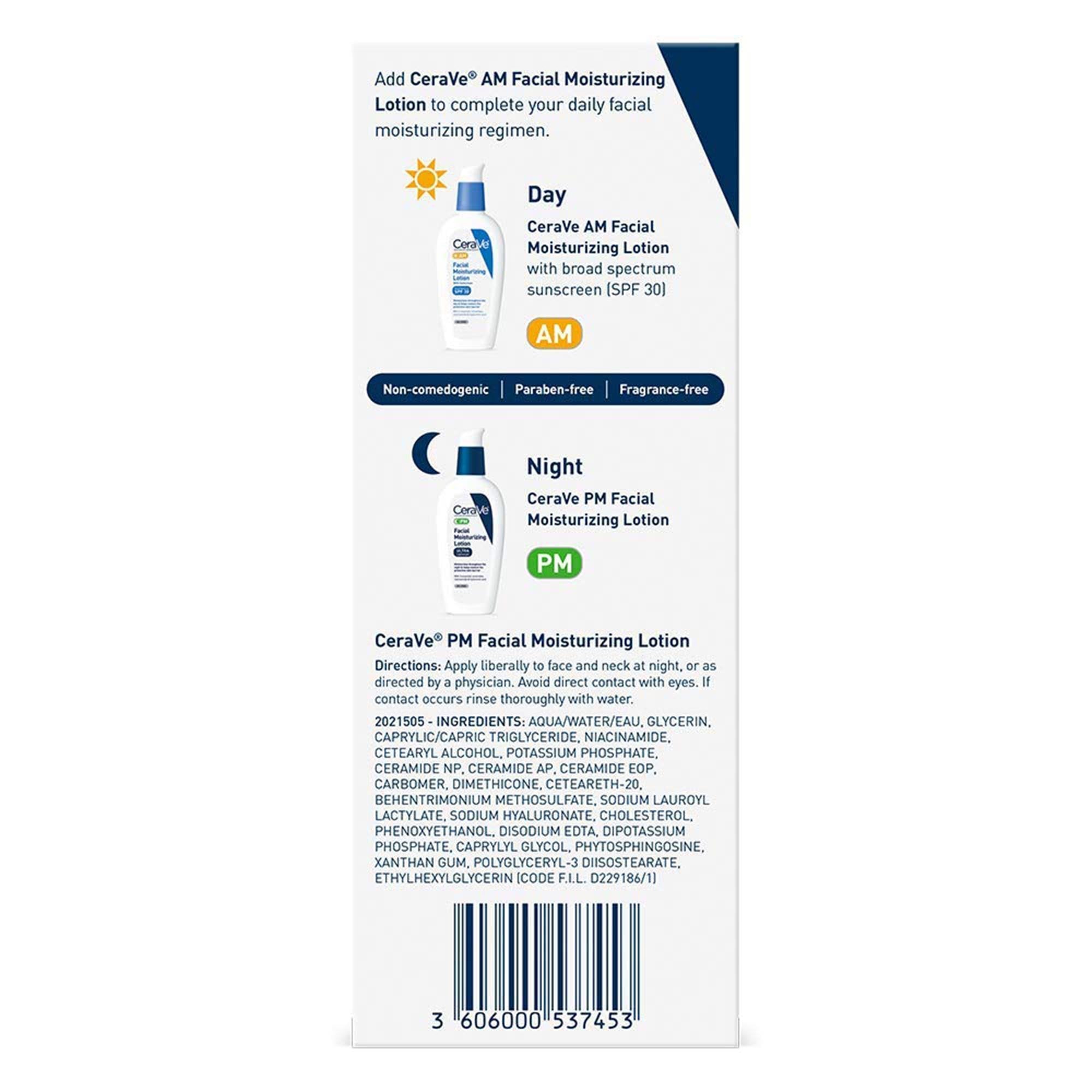 Facial Moisturizer CeraVe® PM 3 oz. Pump Bottle Unscented Lotion (1 Unit)