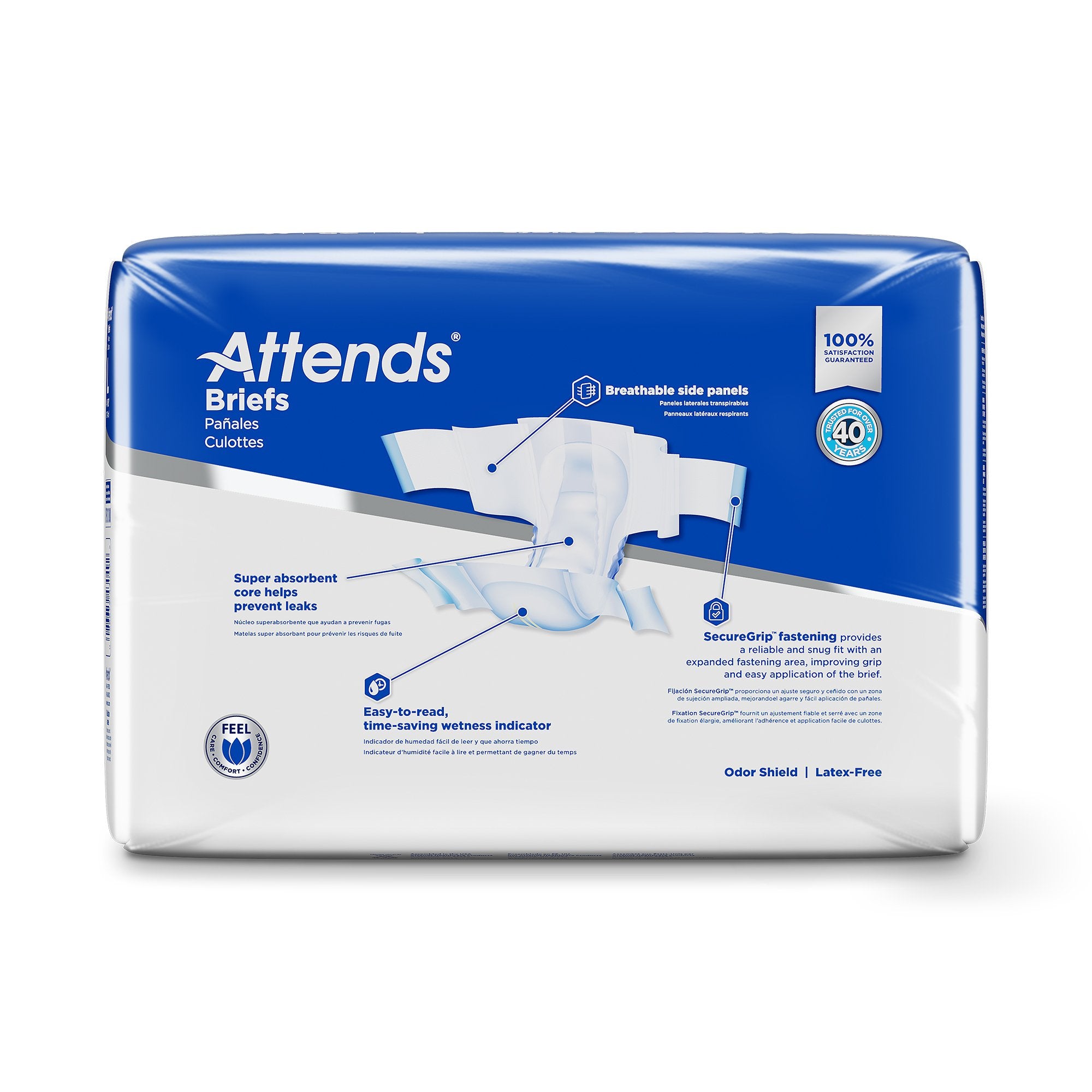 Incontinence Brief Attends® Care Advanced Adult Large Unisex Disposable Heavy Absorbency - image 4