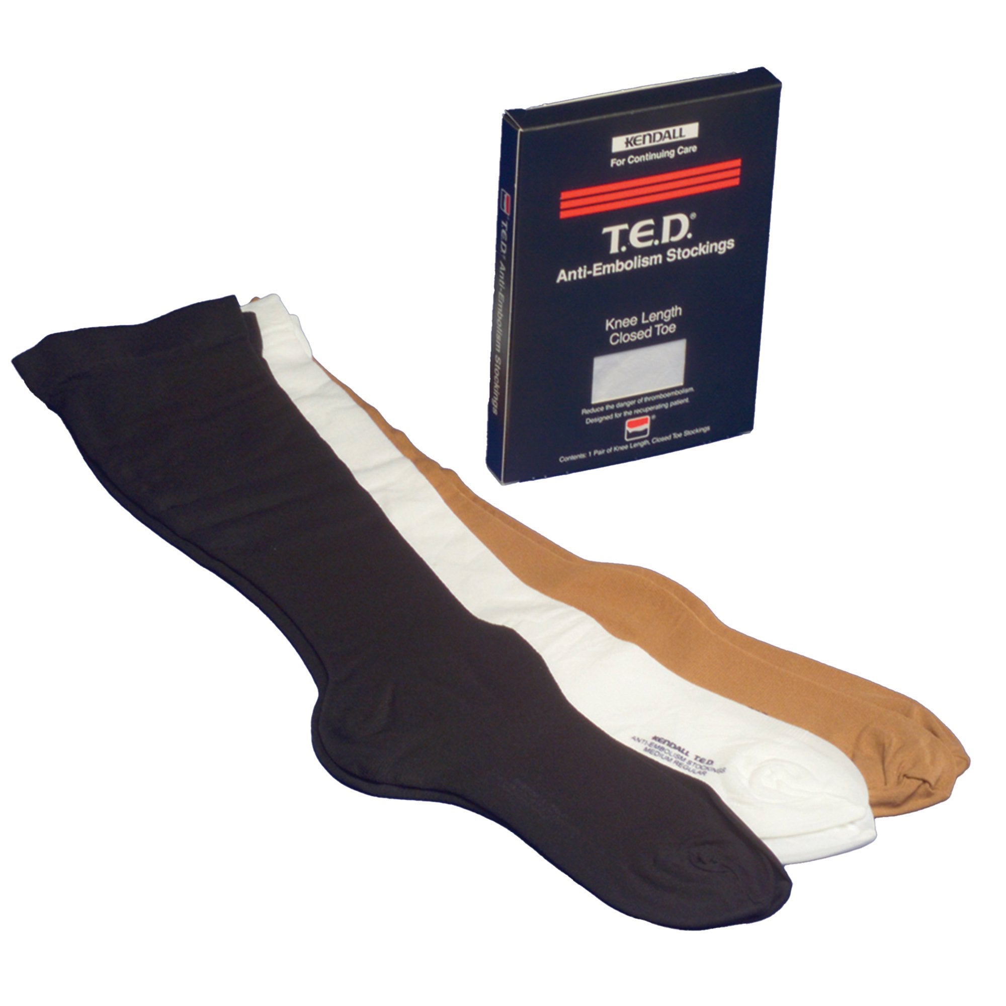 Anti-embolism Stocking T.E.D.™ Knee High Medium / Regular Black Closed Toe