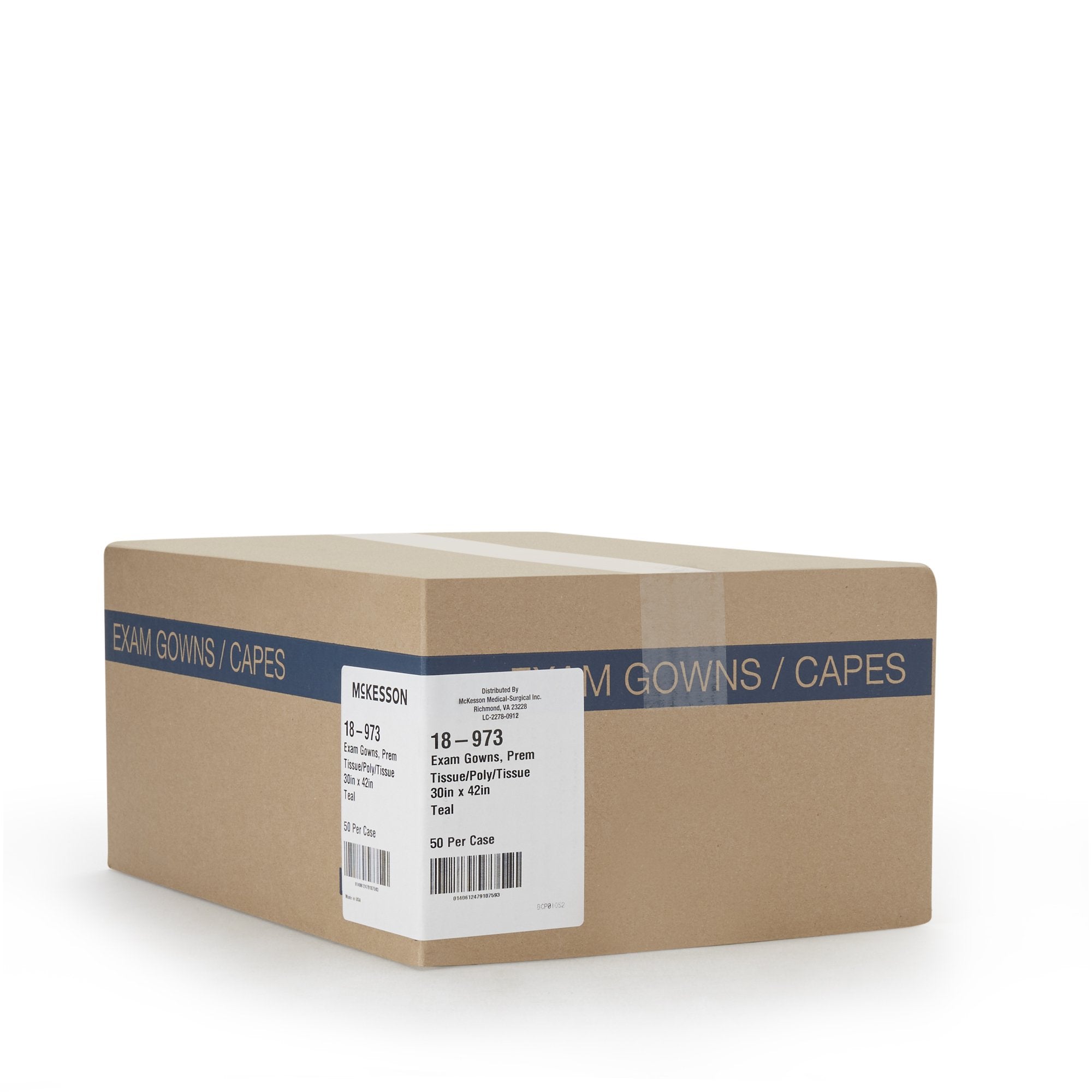 McKesson Patient Exam Gown, Teal (50 Units)