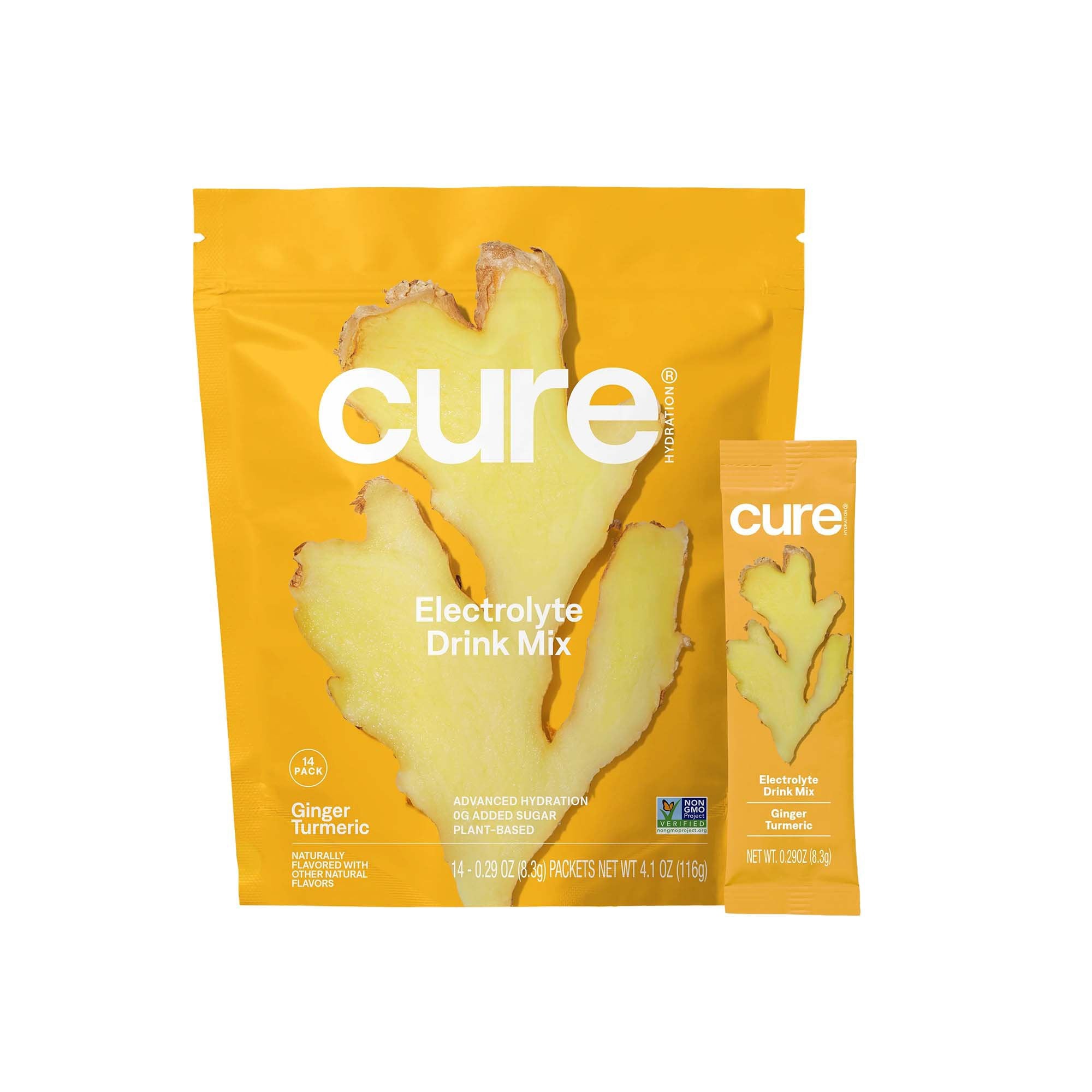 Cure Electrolyte Drink Mix, Ginger Turmeric, 7.7-gram Packets
