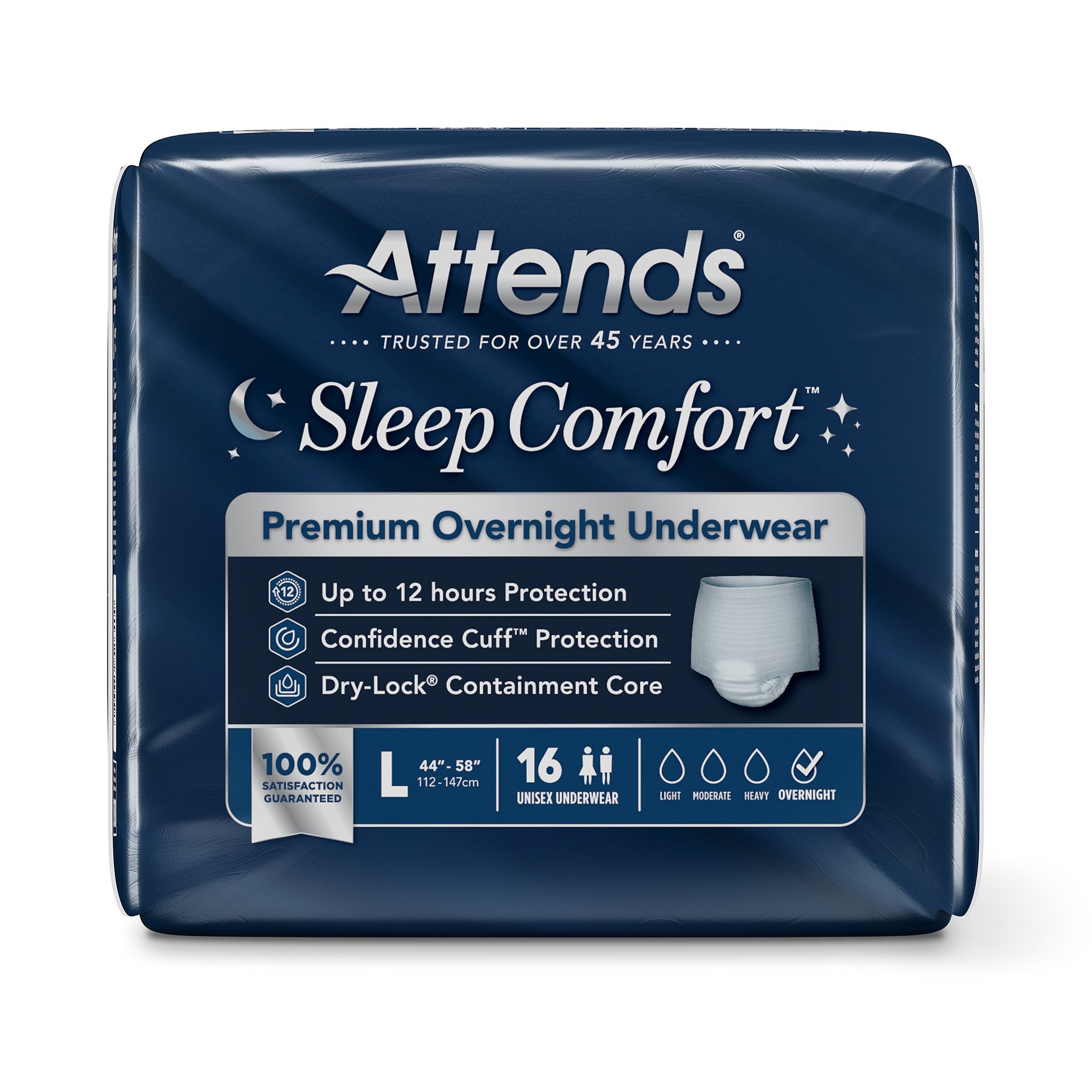 Absorbent Underwear Attends Sleep Comfort Premium Overnight Pull On with Tear Away Seams Adult Large Unisex Disposable Heavy Absorbency - image 3