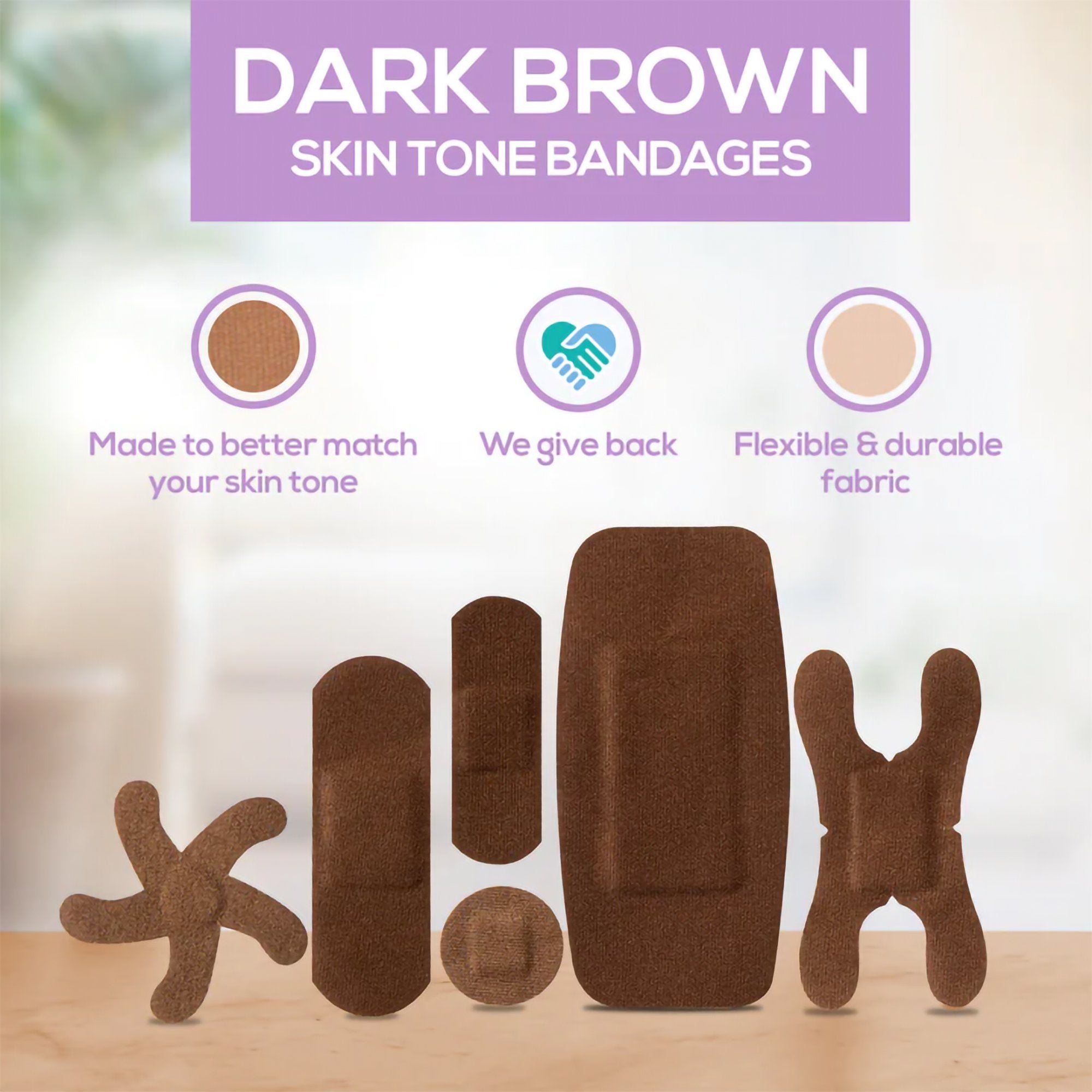 TruColour® Dark Brown Adhesive Strips, Assorted Shapes and Sizes (30 Units)