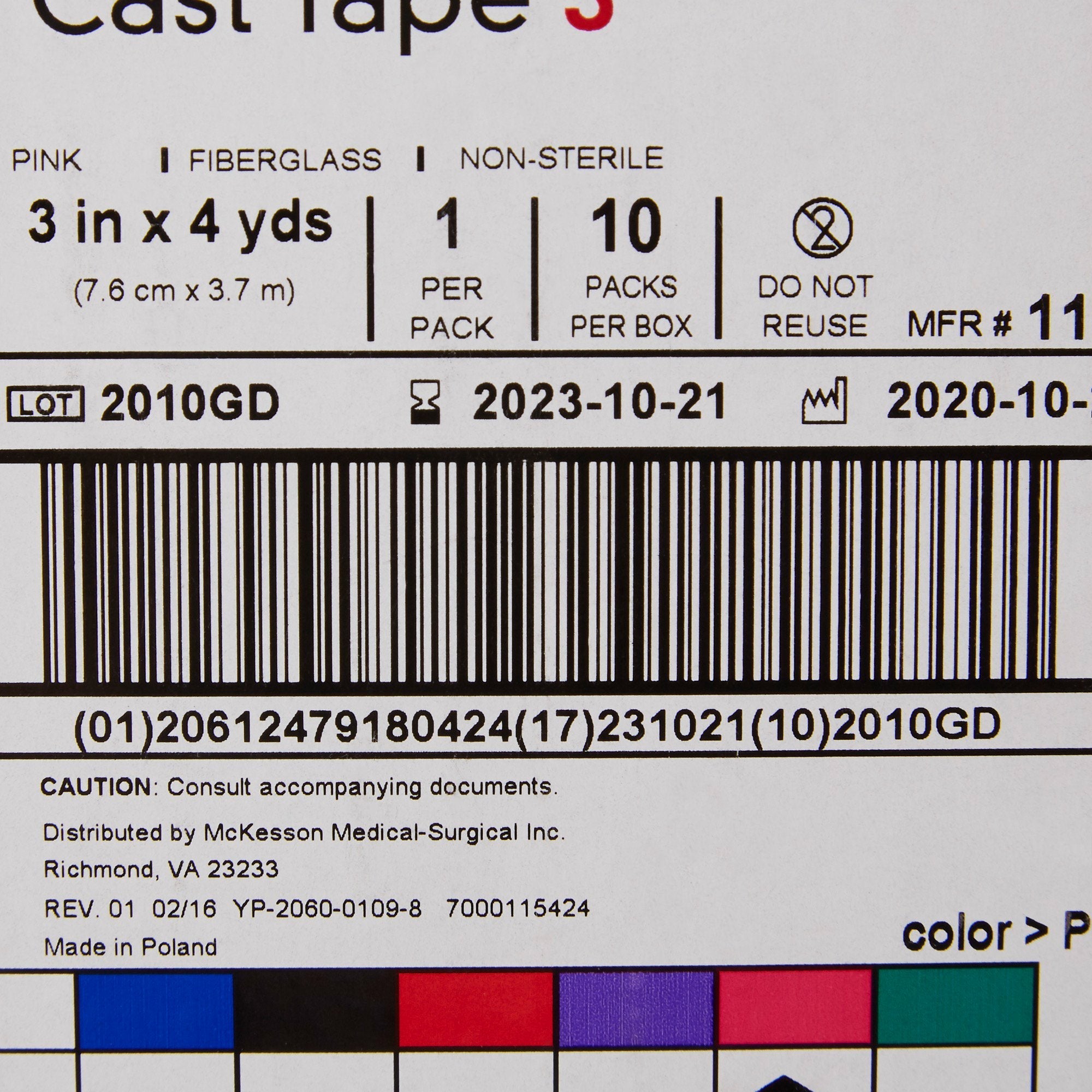 McKesson Pink Cast Tape, 3 Inch x 4 Yard (10 Units)
