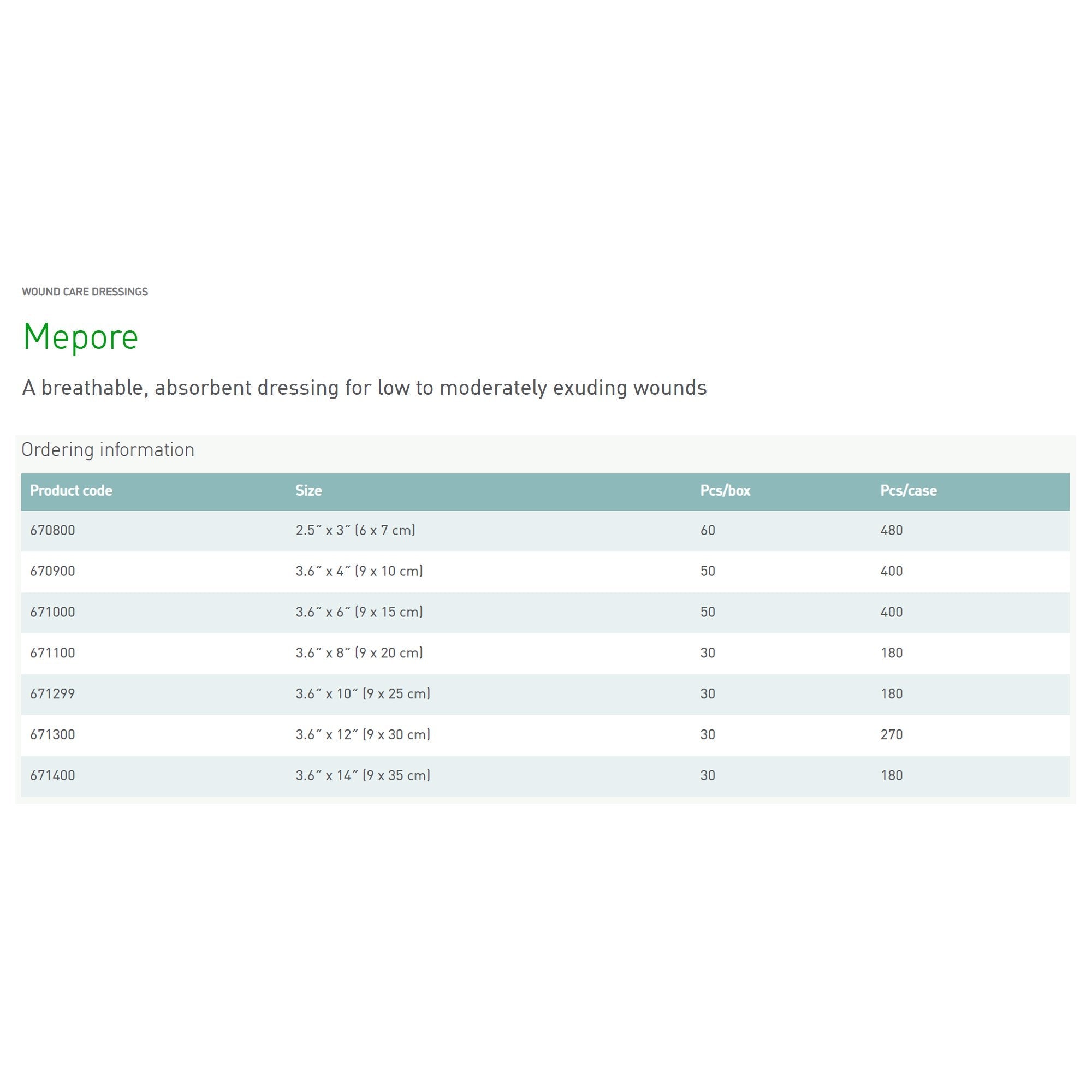 Mepore® Adhesive Dressing, 2½ x 3 Inch (60 Units)