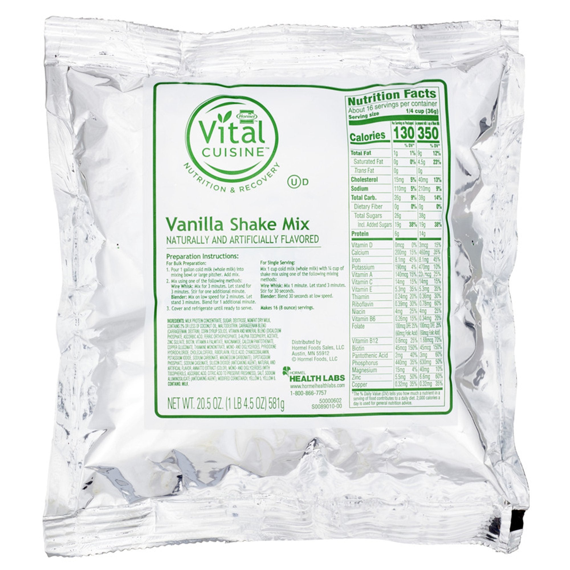 Oral Supplement Hormel Vital Cuisine® Shake Mix Vanilla Flavor Powder 20.5 oz. Individual Packet