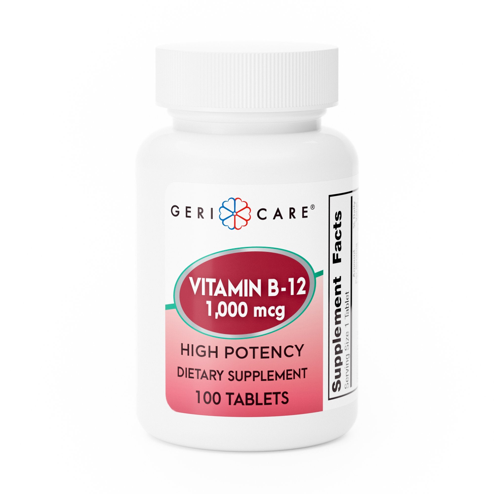 Vitamin Supplement Geri-Care® Vitamin B12 1,000 mcg Strength Tablet 100 per Bottle