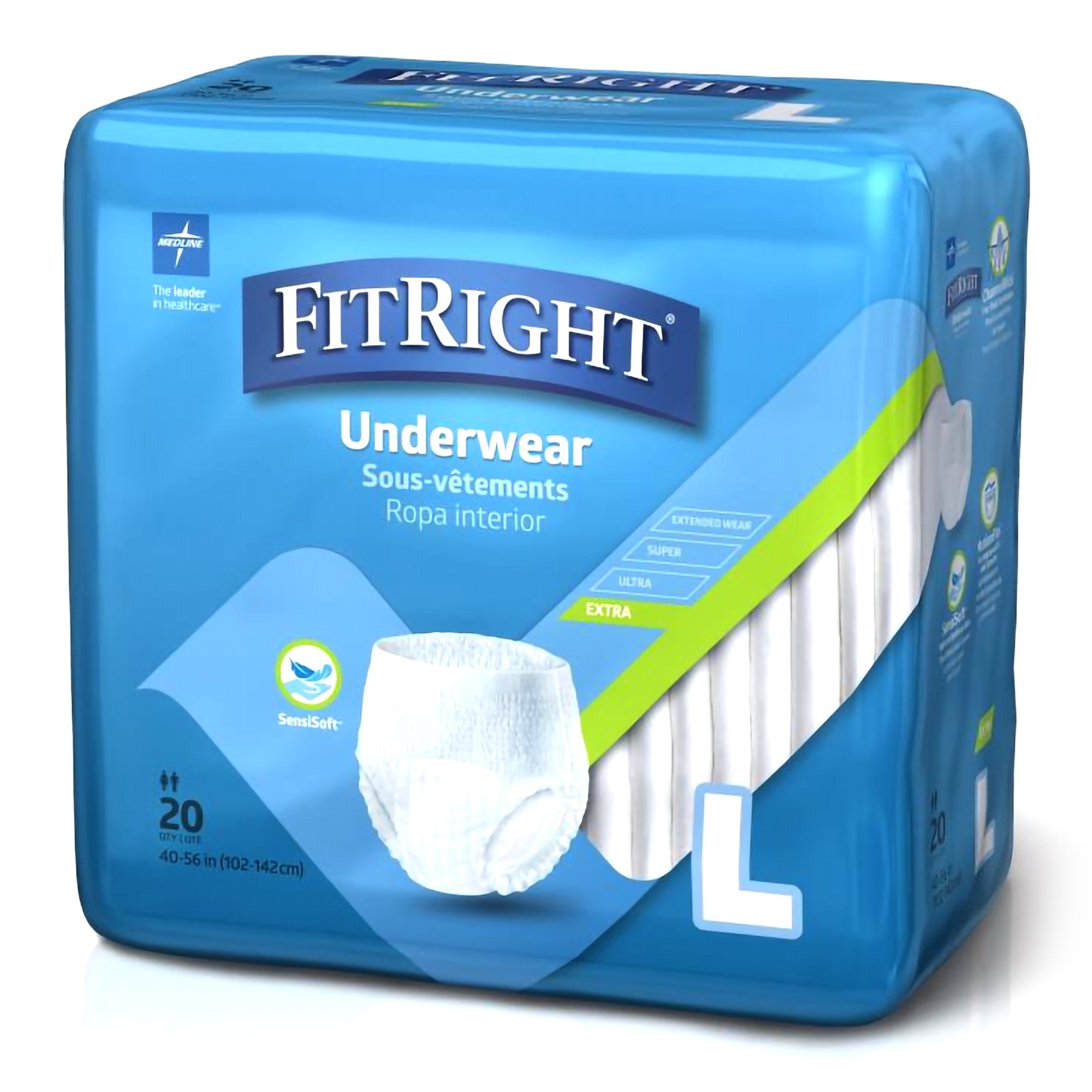Absorbent Underwear FitRight® Extra Pull On with Tear Away Seams Adult Large Unisex Disposable Moderate Absorbency - image 3