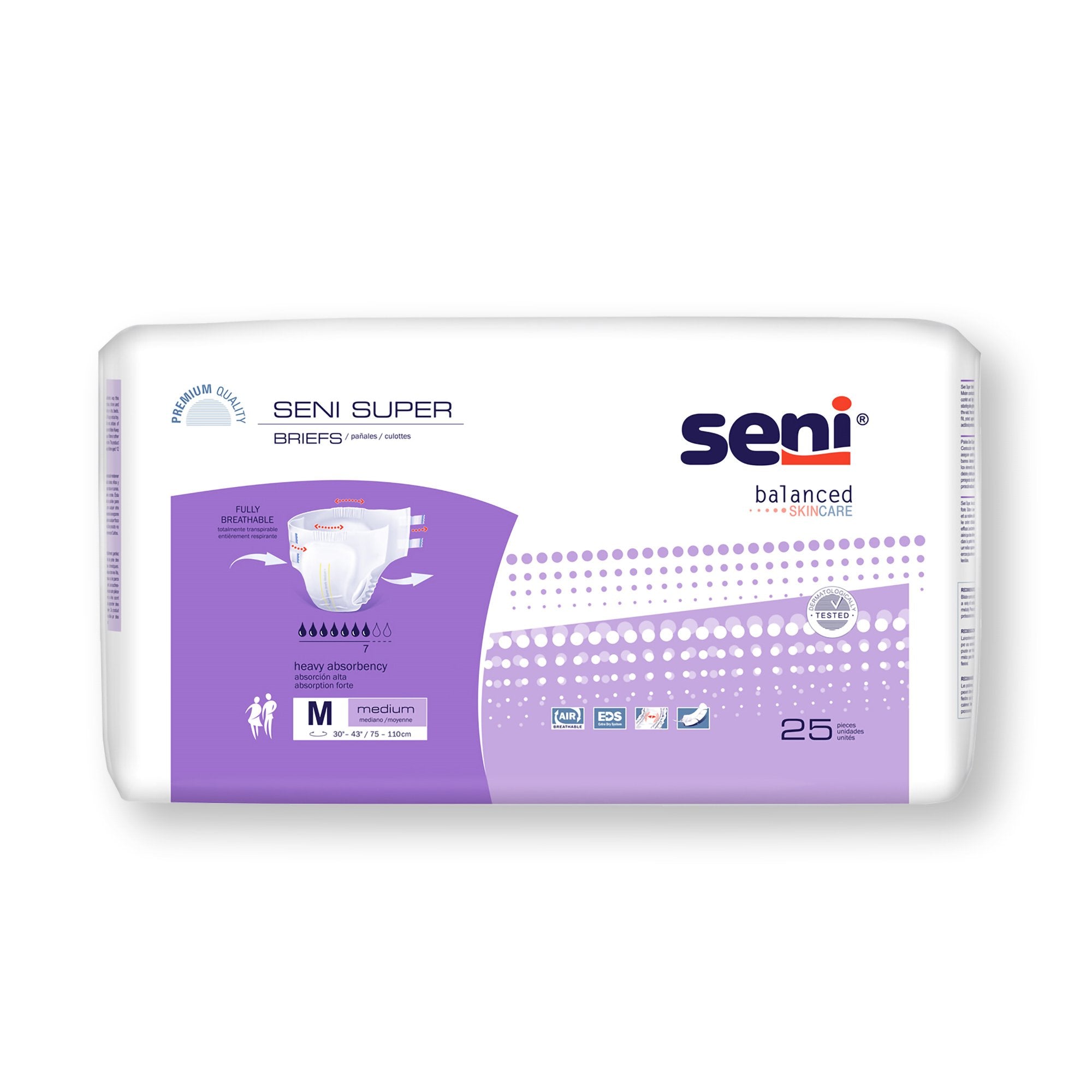 Incontinence Brief Seni® Super Adult Medium Unisex Disposable Heavy Absorbency