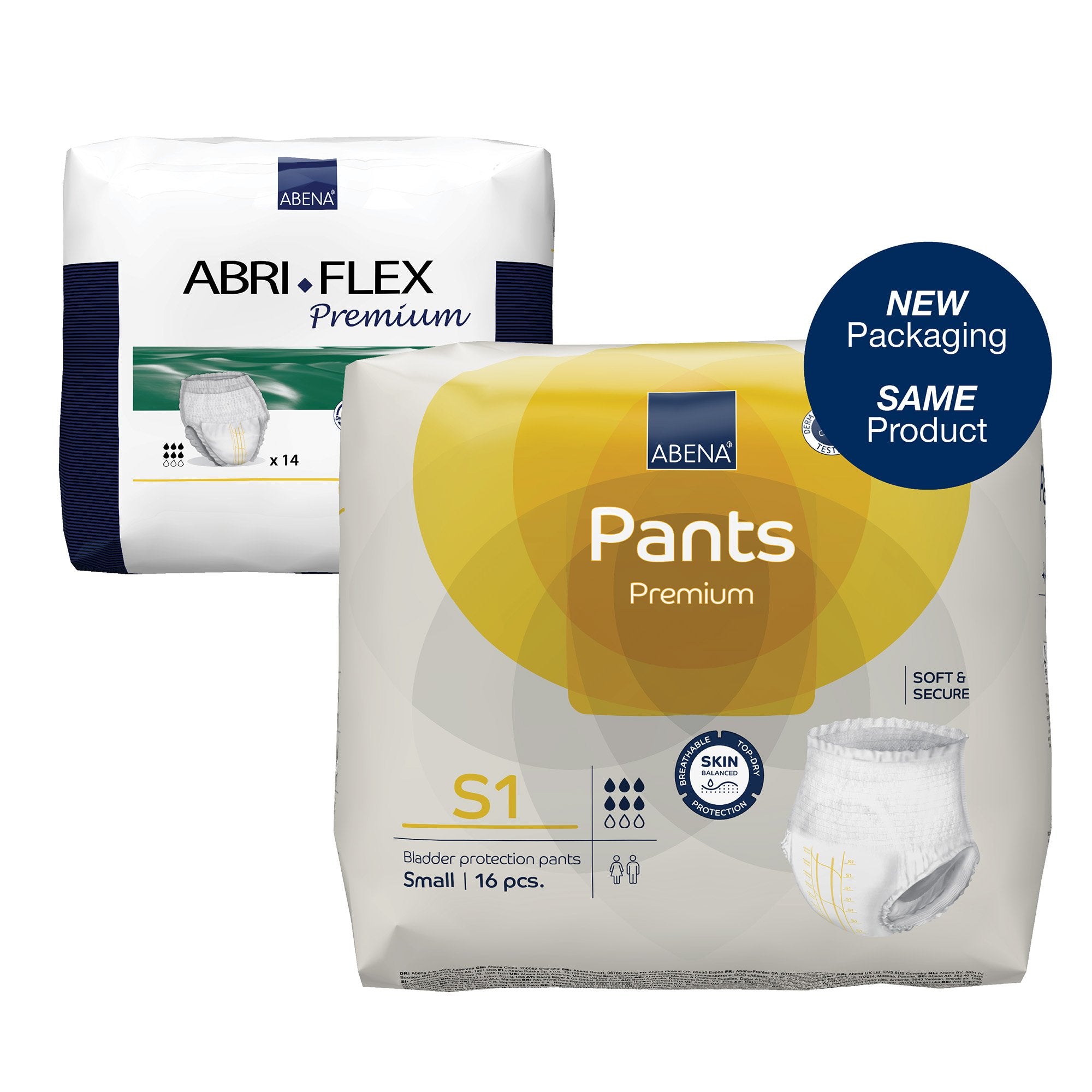 Absorbent Underwear Abena® Premium Pants S1 Pull On with Tear Away Seams Adult Small Unisex Disposable Heavy Absorbency - image 2
