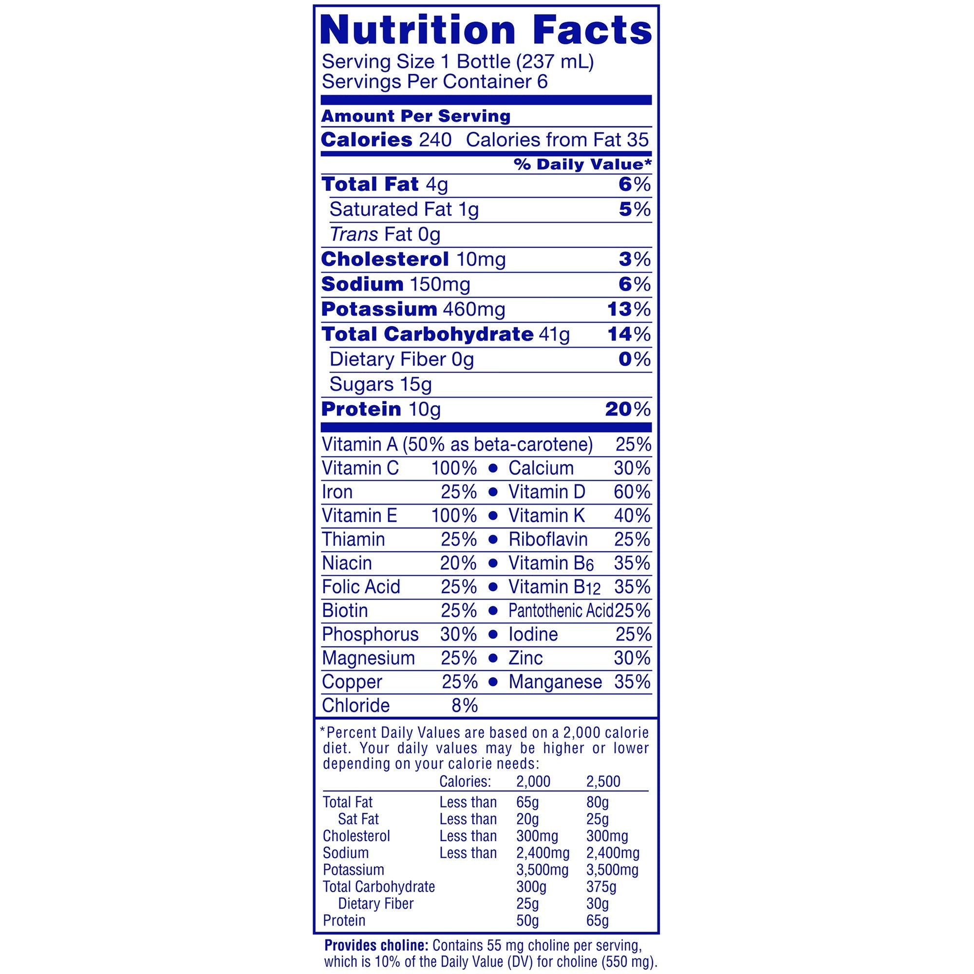 Carnation Breakfast Essentials® Vanilla Nutritional Drink, 8-ounce bottle (6 Units)