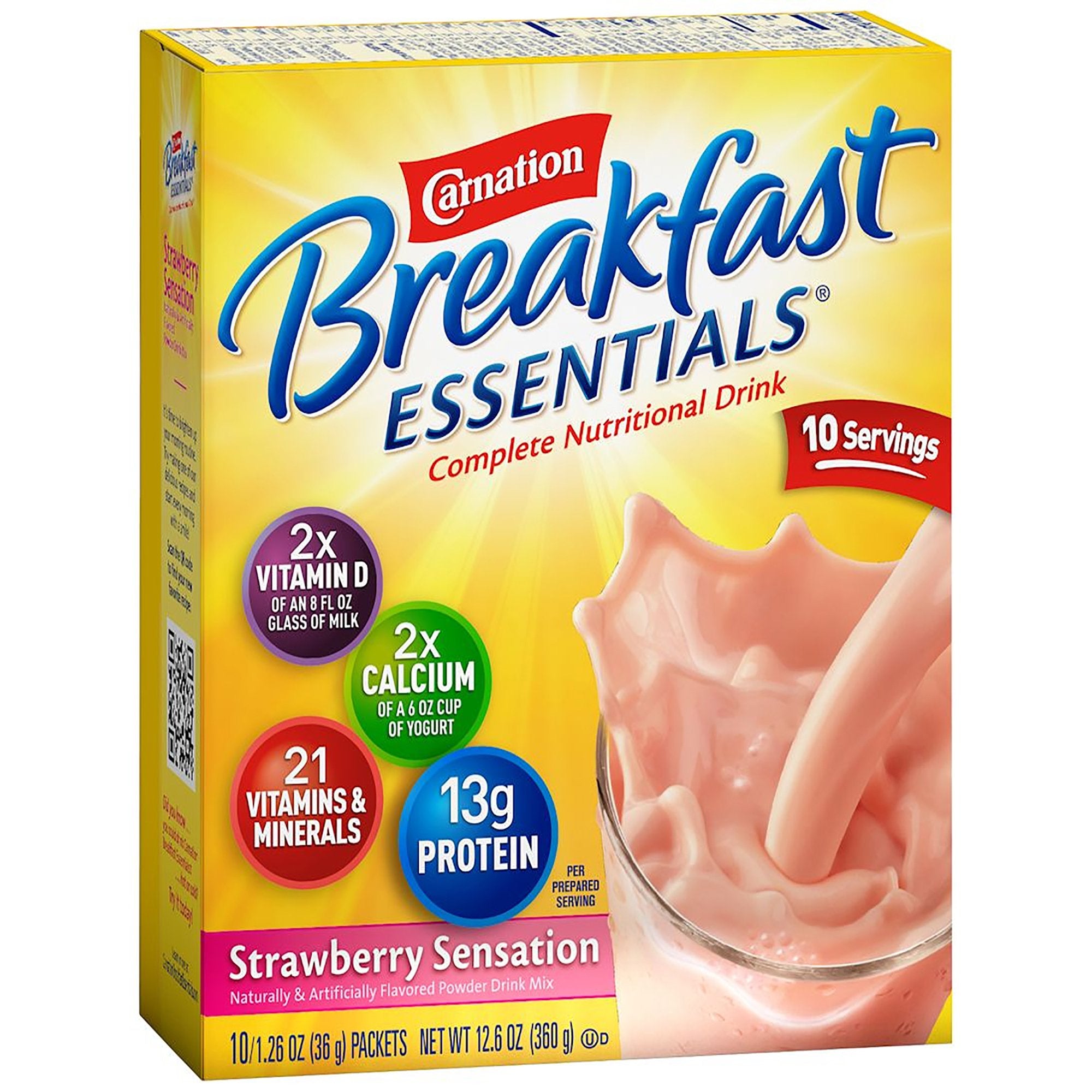 Oral Supplement Carnation Breakfast Essentials® Strawberry Sensation Flavor Powder 1.26 oz. Individual Packet - image 5