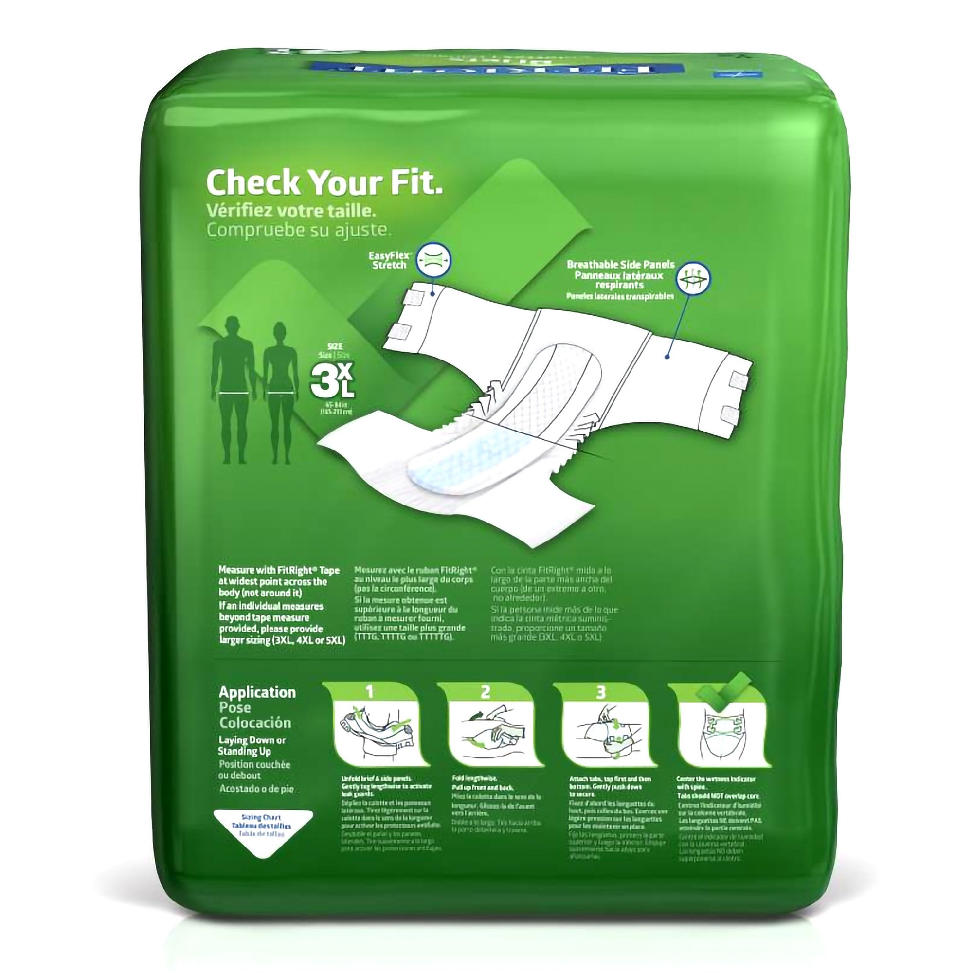 Incontinence Brief FitRight® Bariatric Adult 3X-Large Unisex Disposable Heavy Absorbency - image 4