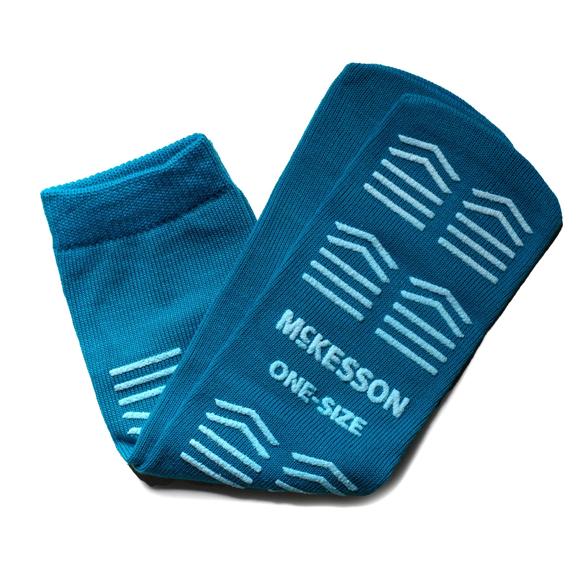 Slipper Socks McKesson Unisex Adult One Size Fits Most Single Tread Single Patient Use Teal