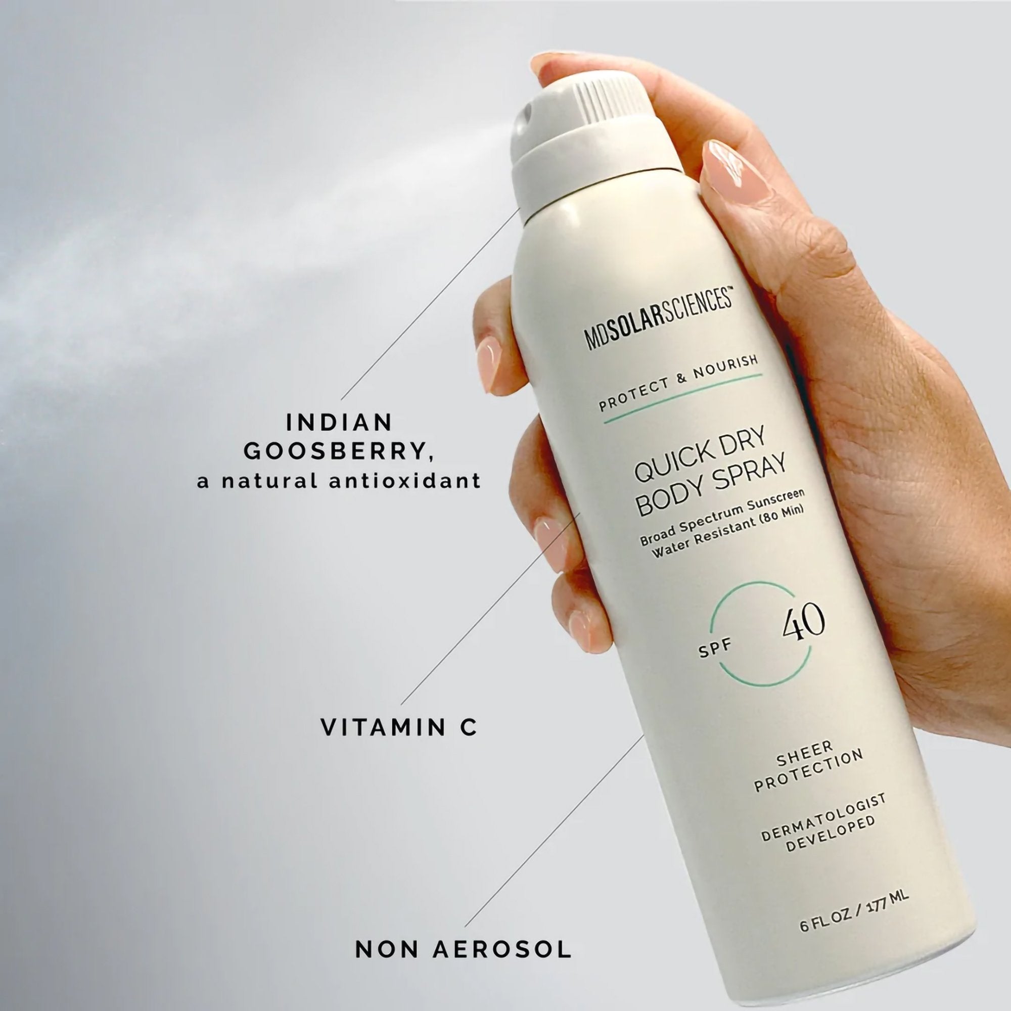 Sunscreen MDSolarSciences® Quick Dry Body Spray SPF 40 Liquid 6 oz. Pump Bottle - image 5