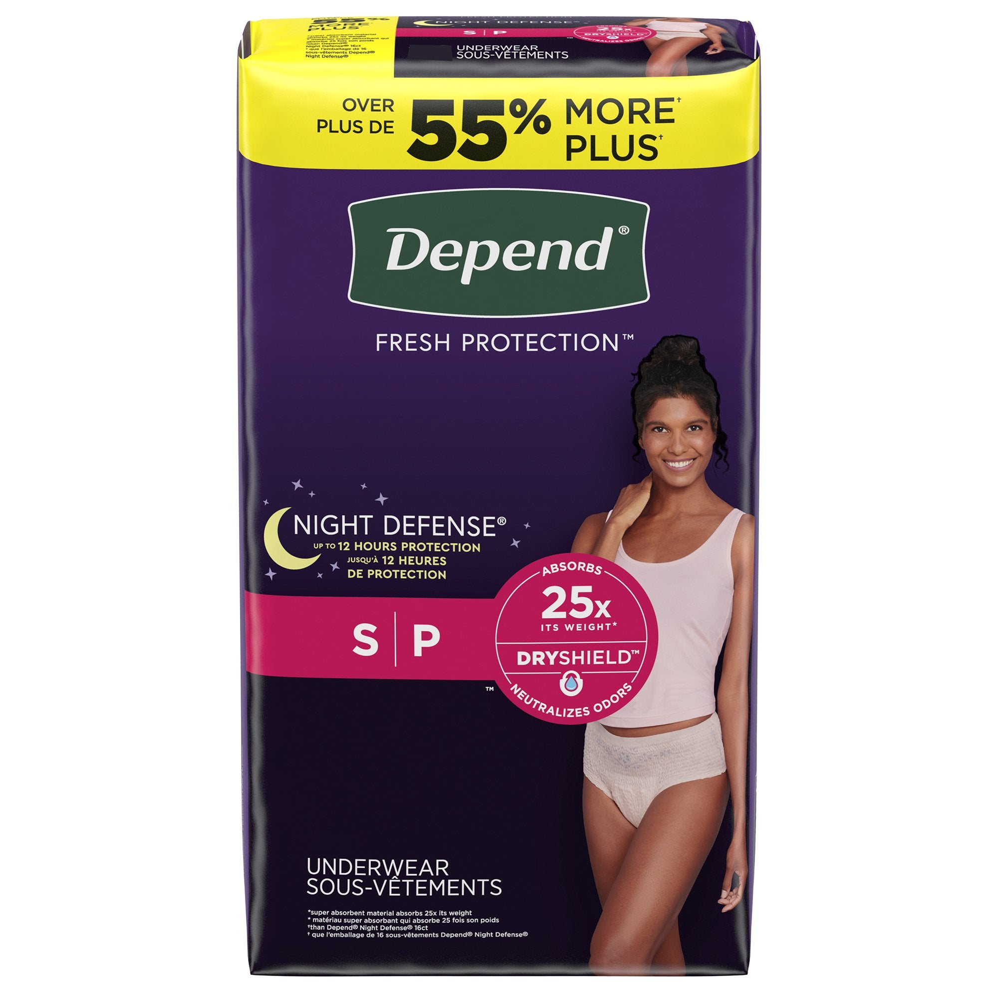 Absorbent Underwear Depend® Night Defense® Waistband Style Adult Small Female Disposable Heavy Absorbency - image 3