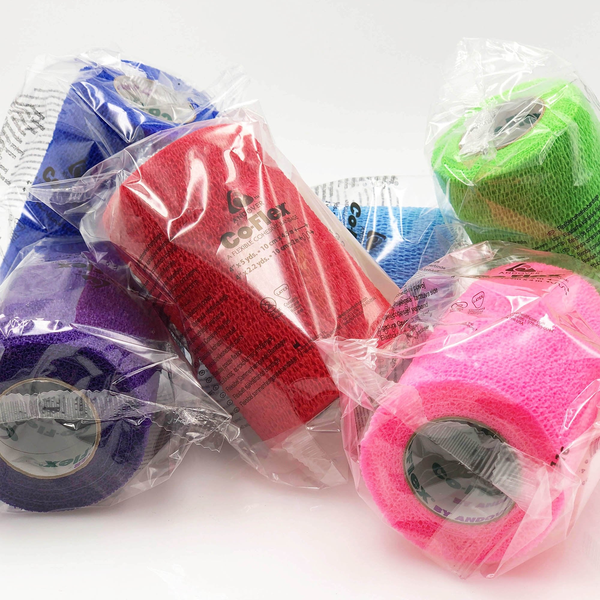Cohesive Bandage CoFlex® NL 4 Inch X 5 Yard Self-Adherent Closure Neon Pink / Blue / Purple / Light Blue / Neon Green / Red NonSterile 12 lbs. Tensile Strength - image 2