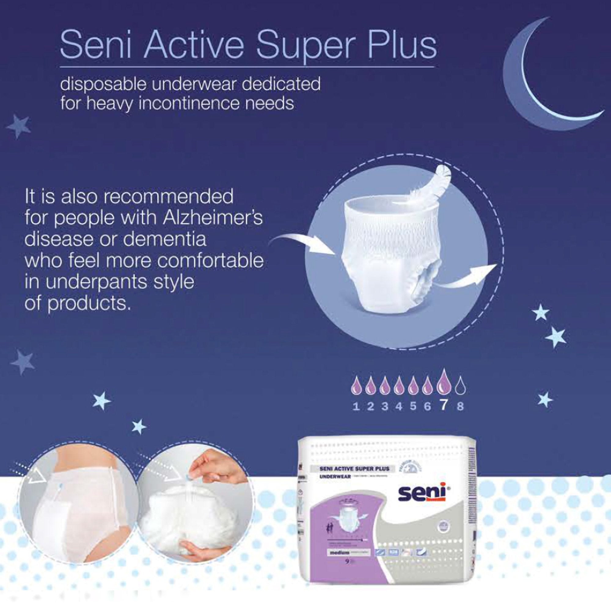 Absorbent Underwear Seni® Active Super Plus Pull On with Tear Away Seams Adult Large Unisex Disposable Heavy Absorbency - image 4