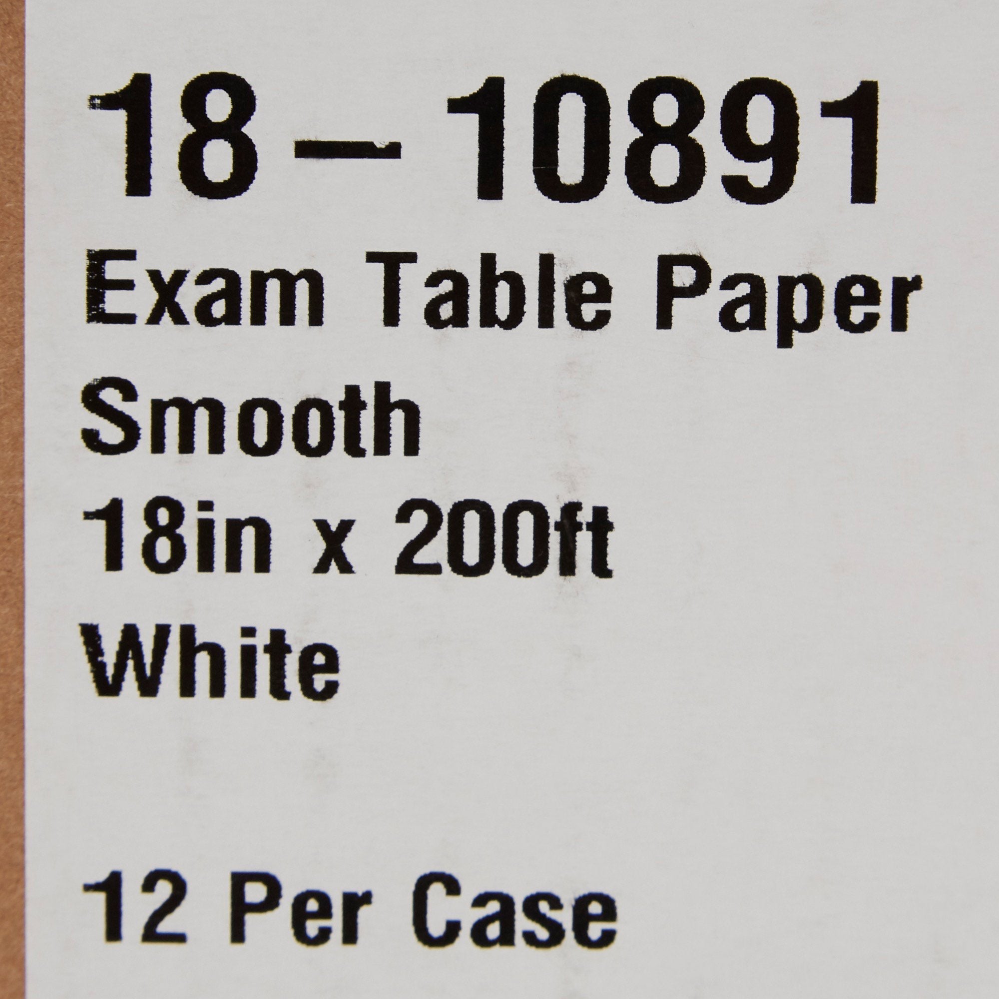 McKesson Smooth Table Paper, 18"x200' White, Medical Exam Roll (12 Pack)