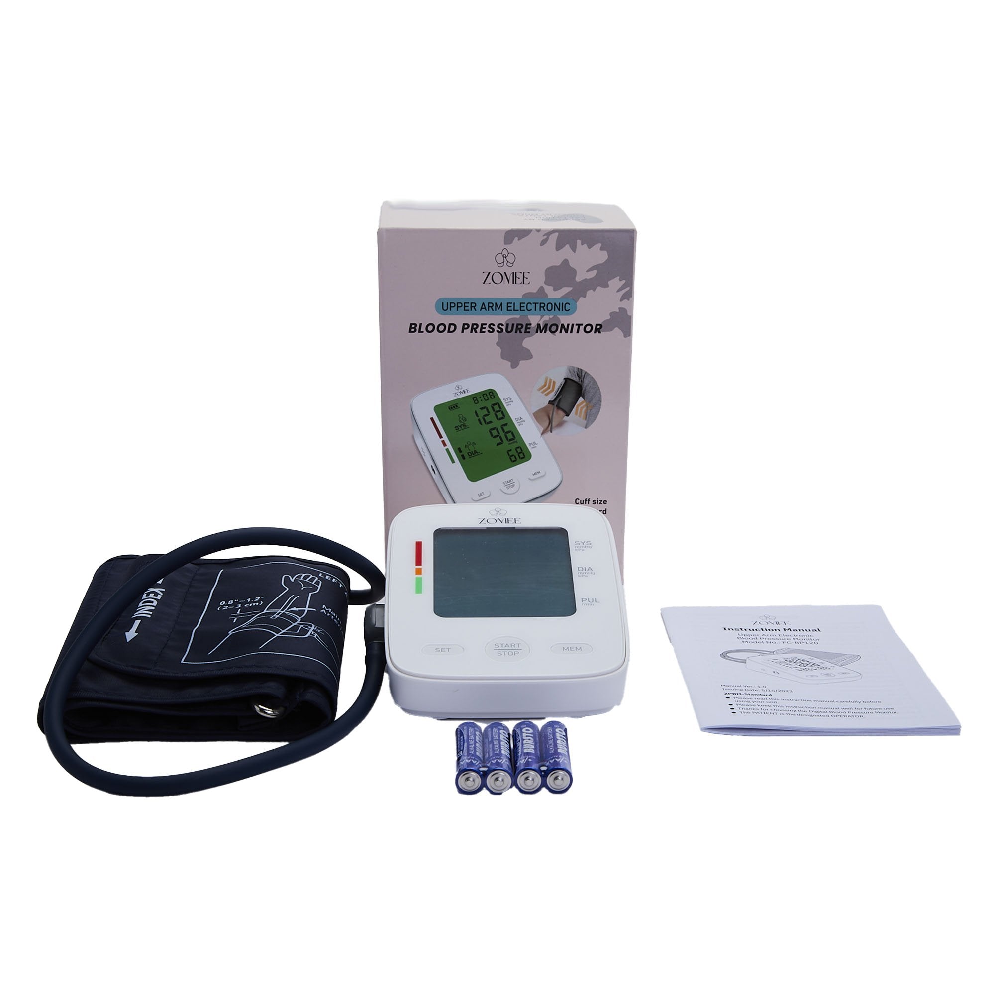 Home Automatic Digital Blood Pressure Monitor Zomee Extra Large Cuff Nylon Cuff 16.5 to 21 Inch Desk Model
