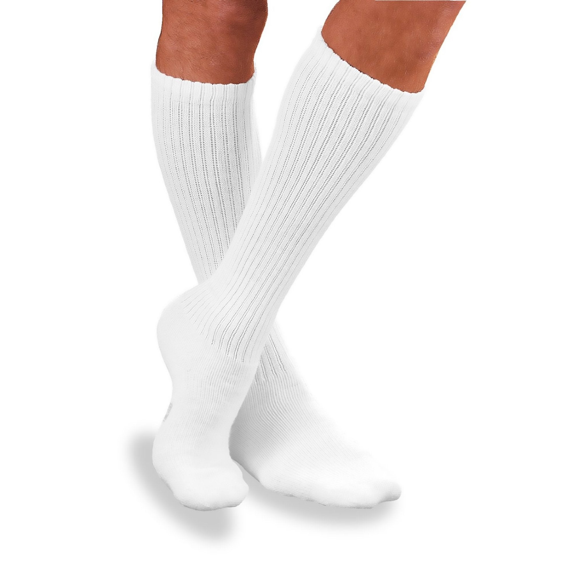JOBST SensiFoot Diabetic Compression Socks, Knee High, White, Closed Toe, Medium (1 Unit)