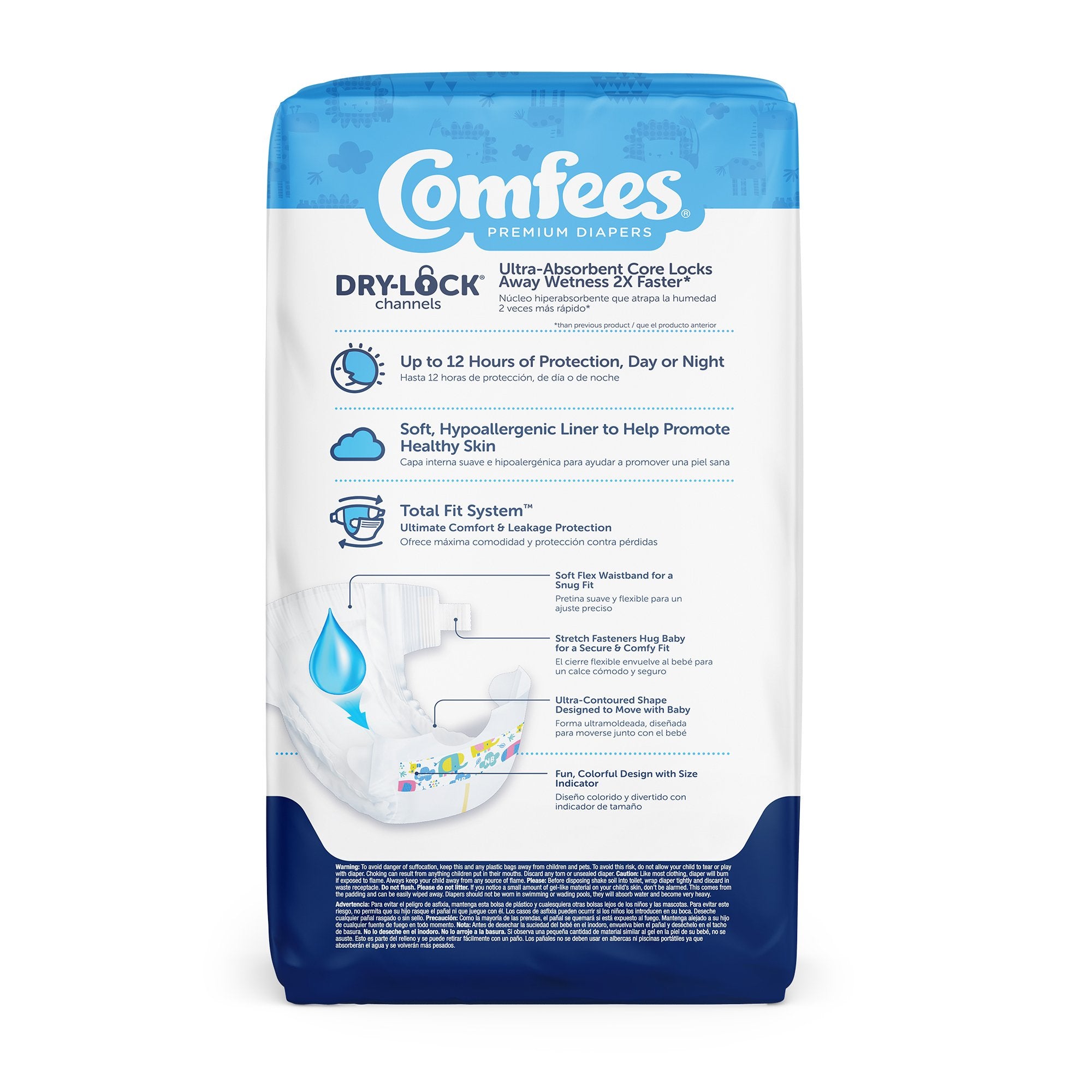 Unisex Baby Diaper Comfees® Newborn Disposable Moderate Absorbency - image 3