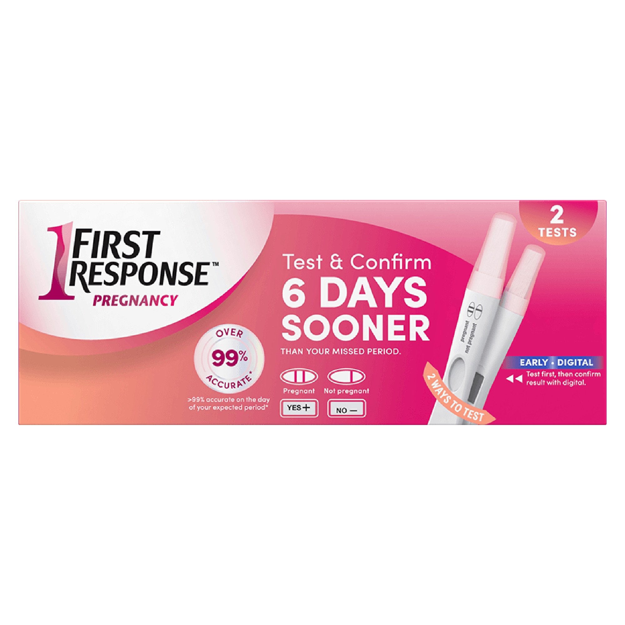 Reproductive Health Test Kit First Response® hCG Pregnancy Test 2 Tests CLIA Waived - image 2