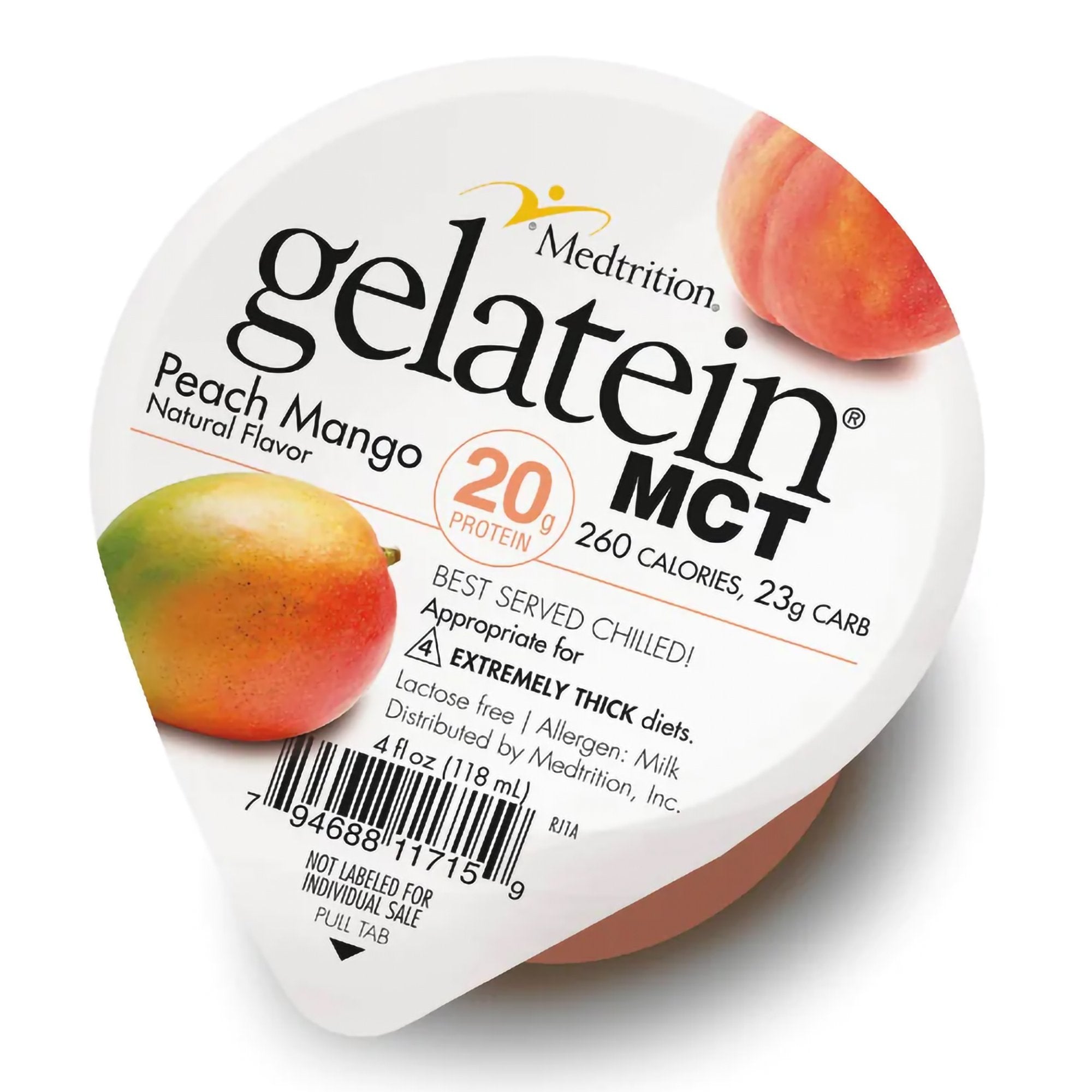Oral Supplement Gelatein® MCT Peach Mango Flavor Gel 4 oz. Cup