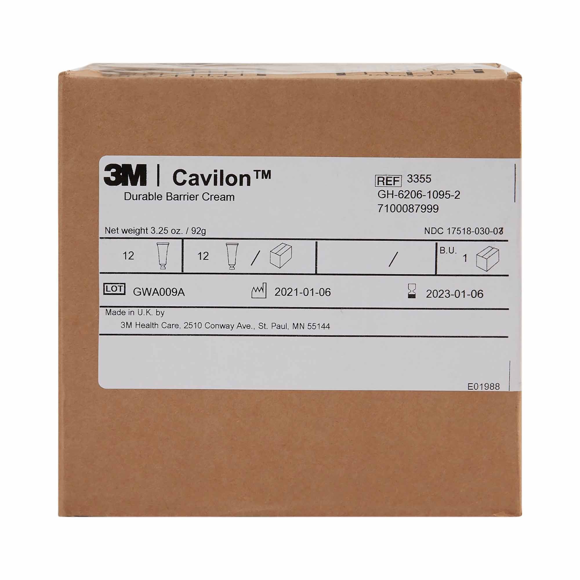 Skin Protectant 3M™ Cavilon™ 3.25 oz. Tube Unscented Cream CHG Compatible - image 4