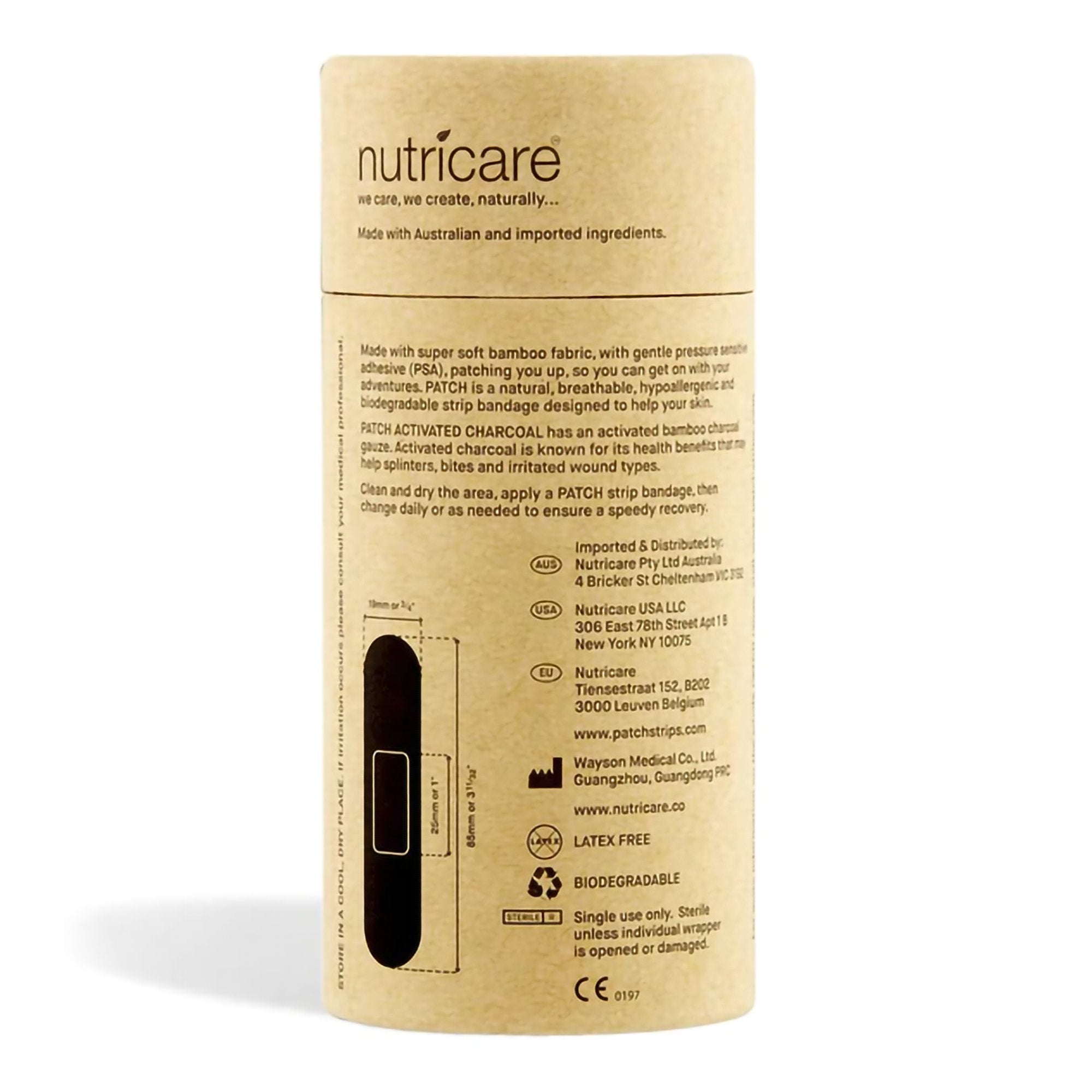 Adhesive Strip Patch™ Bamboo / Activated Charcoal Black 3/4 X 3 Inch Sterile - image 2