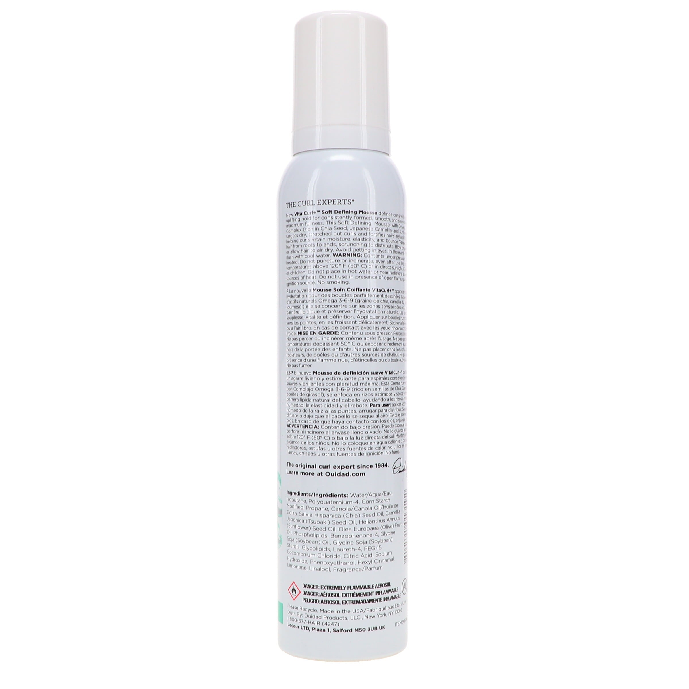Ouidad Vitalcurl+ Curl Defining Mousse, Lightweight Hair Foam, Air-Dry Styler, 5.7 Oz