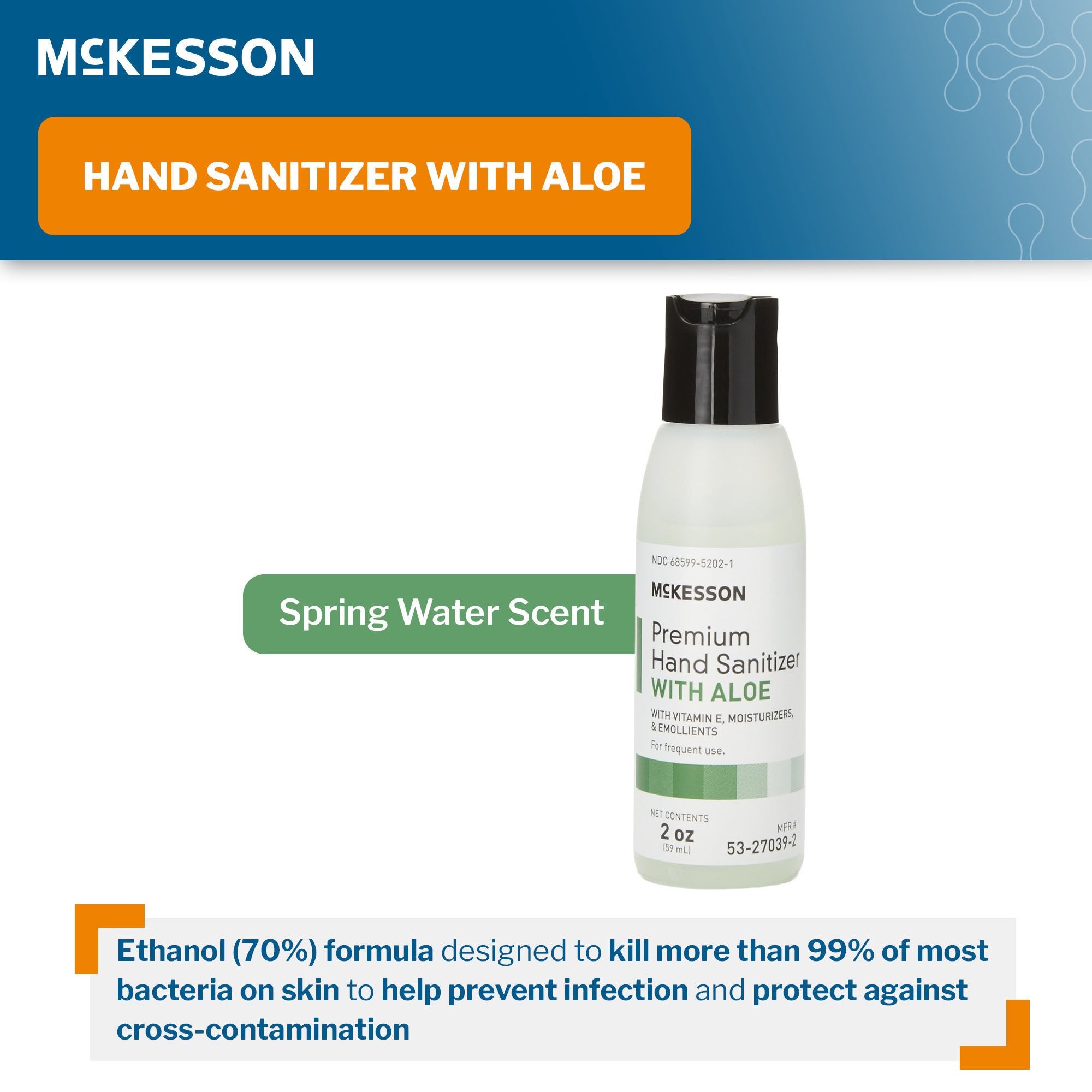 Hand Sanitizer with Aloe McKesson Premium 2 oz. Ethyl Alcohol Gel Bottle - image 3