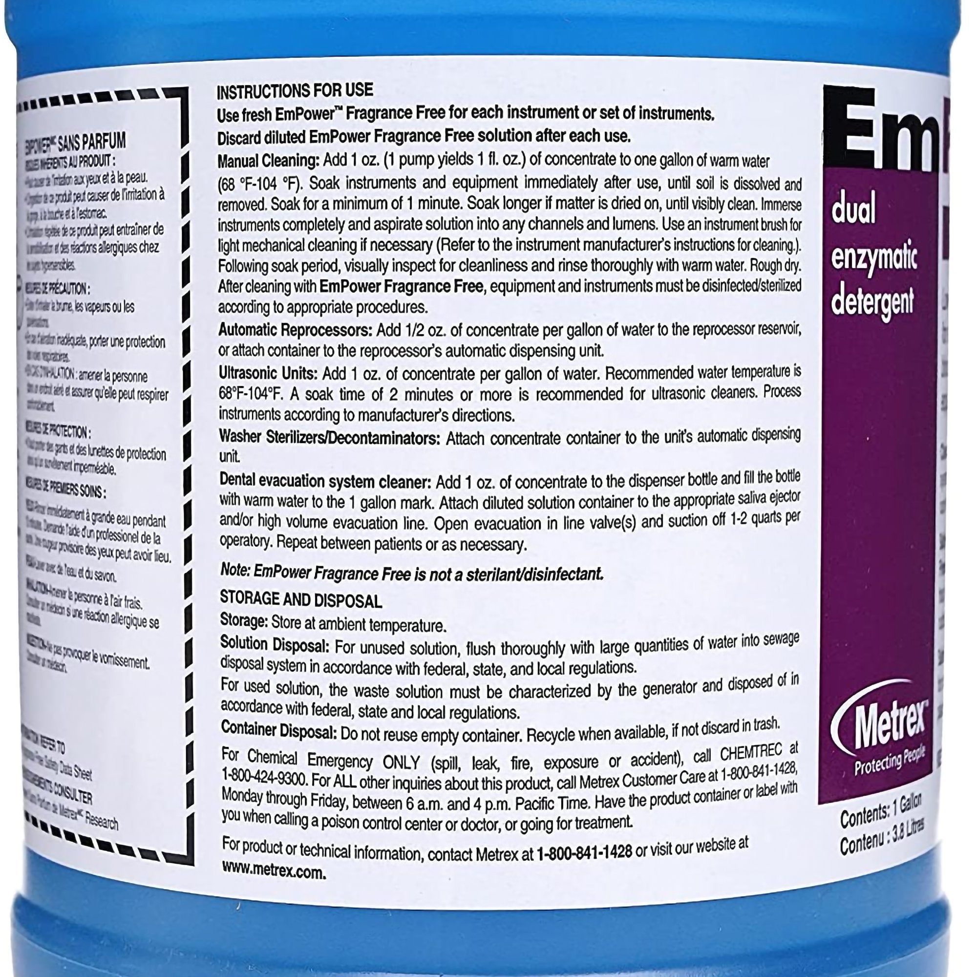 EmPower® Fragrance Free Dual Enzymatic Instrument Detergent / Presoak (1 Unit)