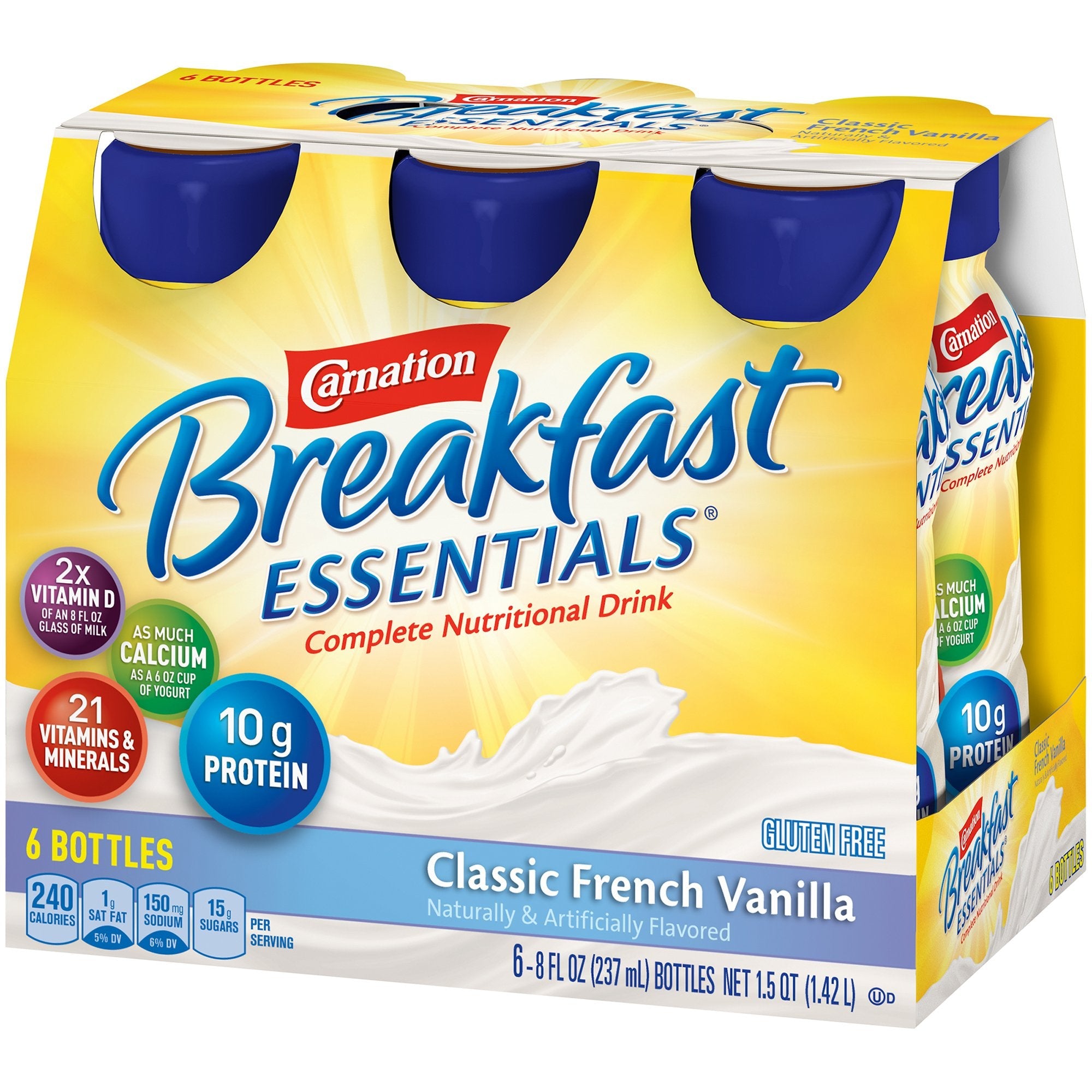 Carnation Breakfast Essentials® Vanilla Nutritional Drink, 8-ounce bottle (6 Units)