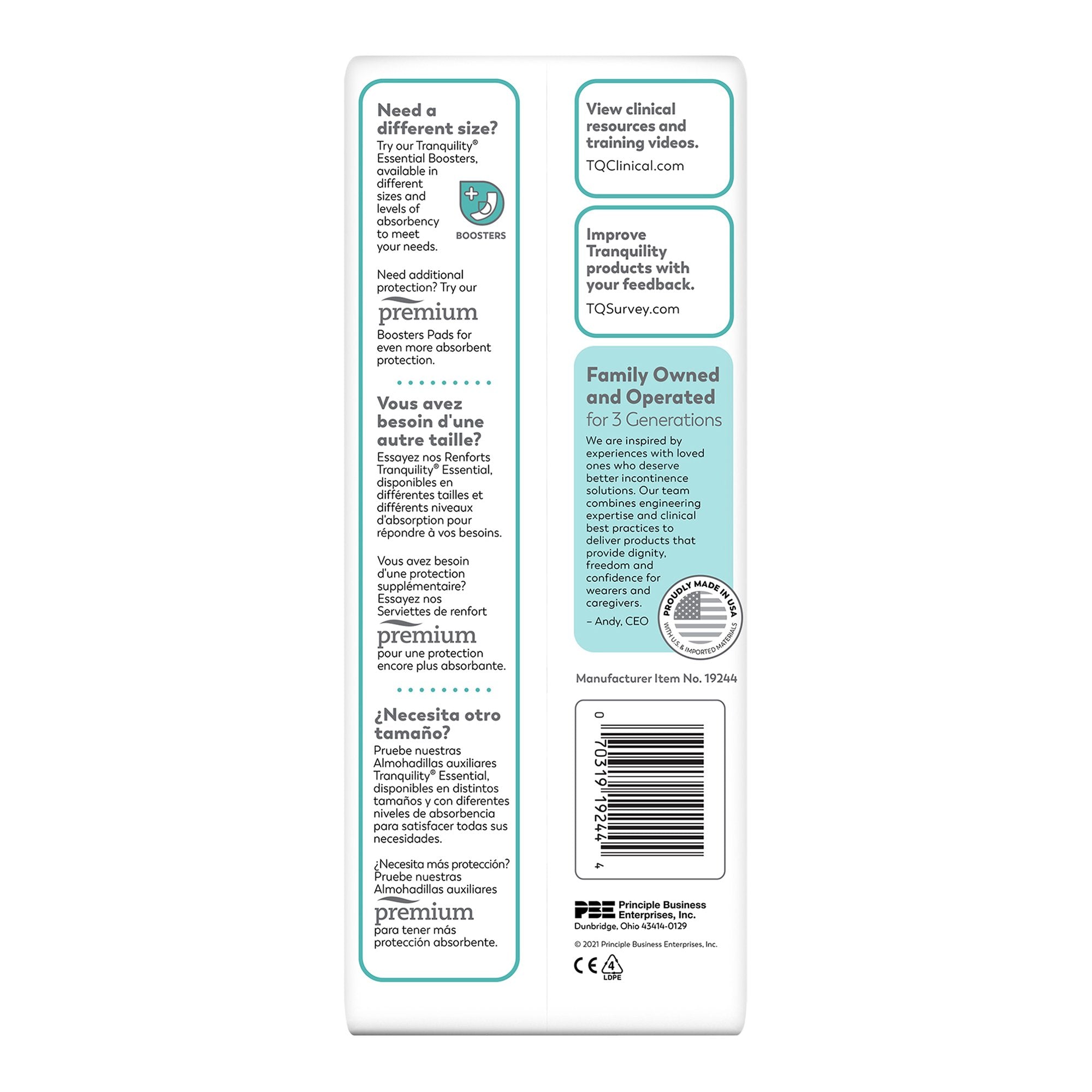 Comfort Care™ Incontinence Booster Pad, 12-Inch Length (25 Units)