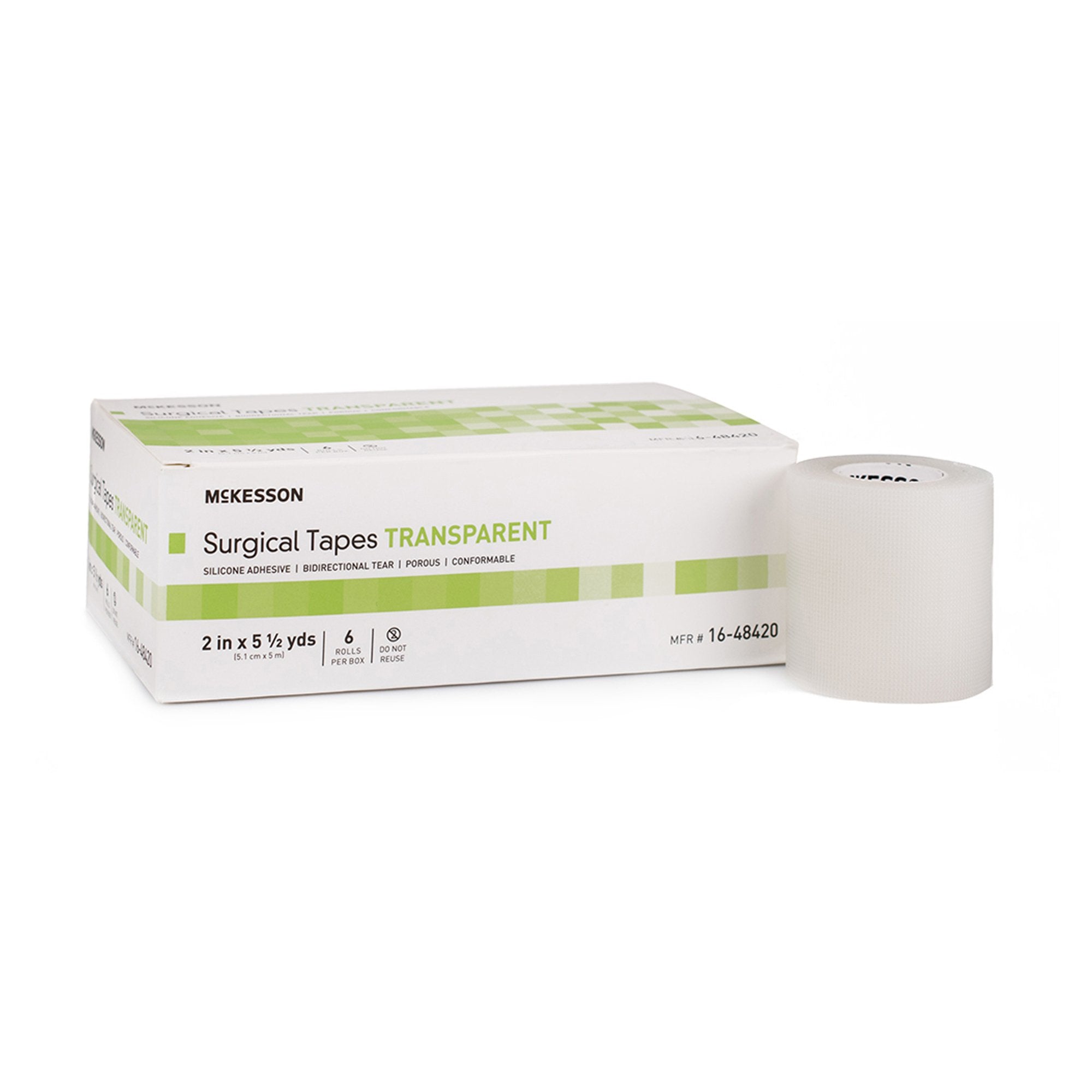 McKesson Silicone Medical Tape, 2 Inch x 5-1/2 Yard, Transparent (6 Units)