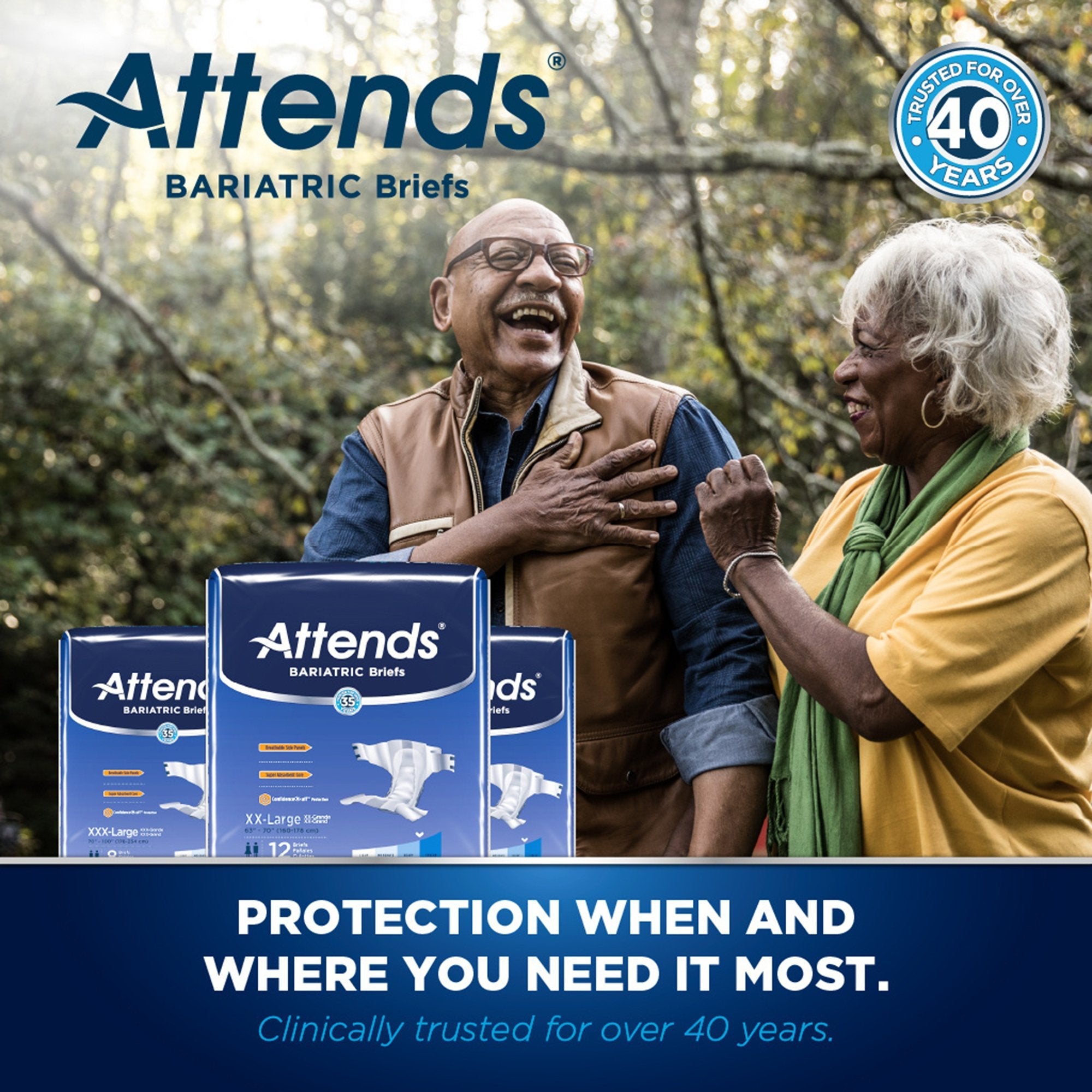 Attends Bariatric Briefs 2XL - Heavy Absorbency Disposable Incontinence Aid