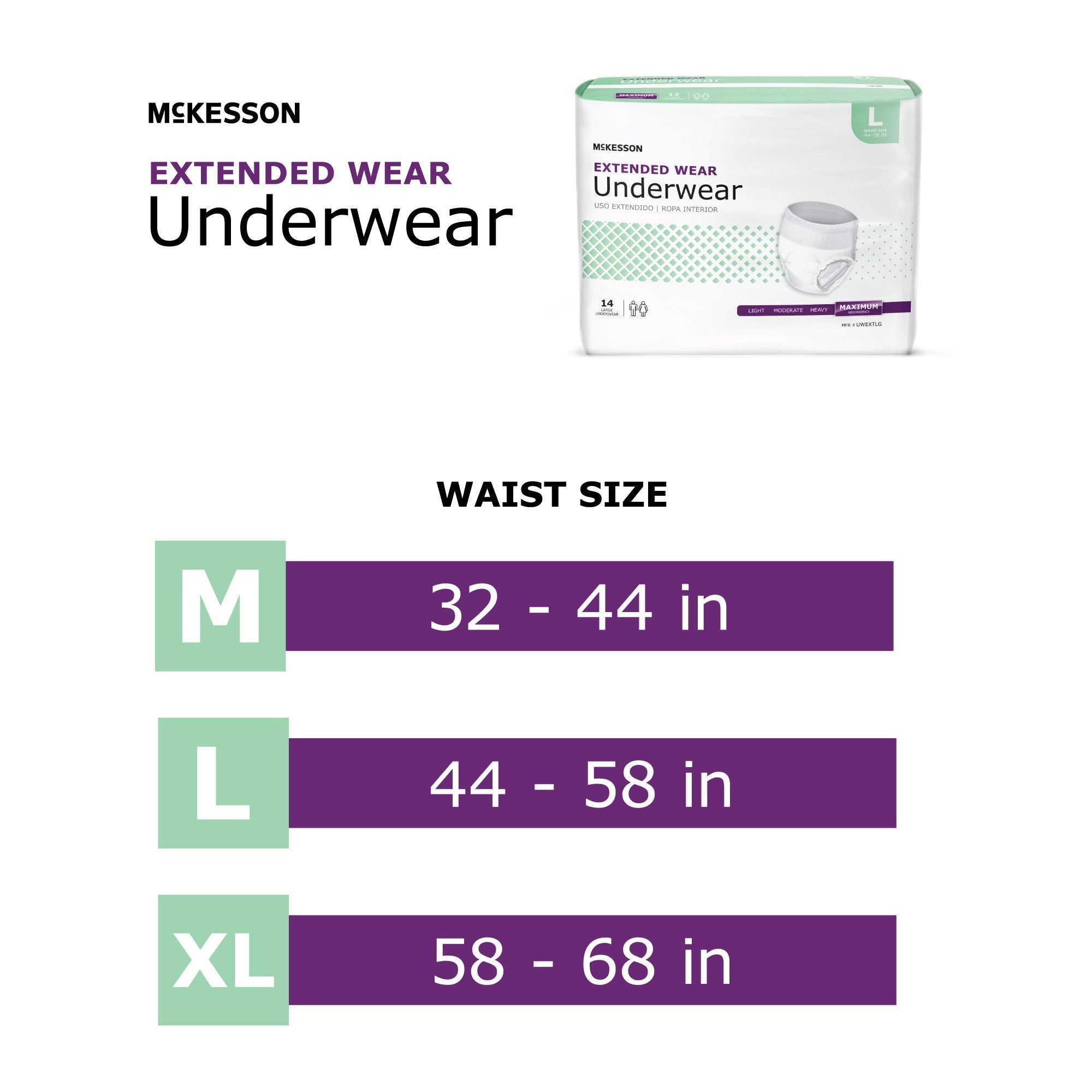 McKesson Extended Wear Maximum Absorbent Underwear, Extra Large (12 Units)