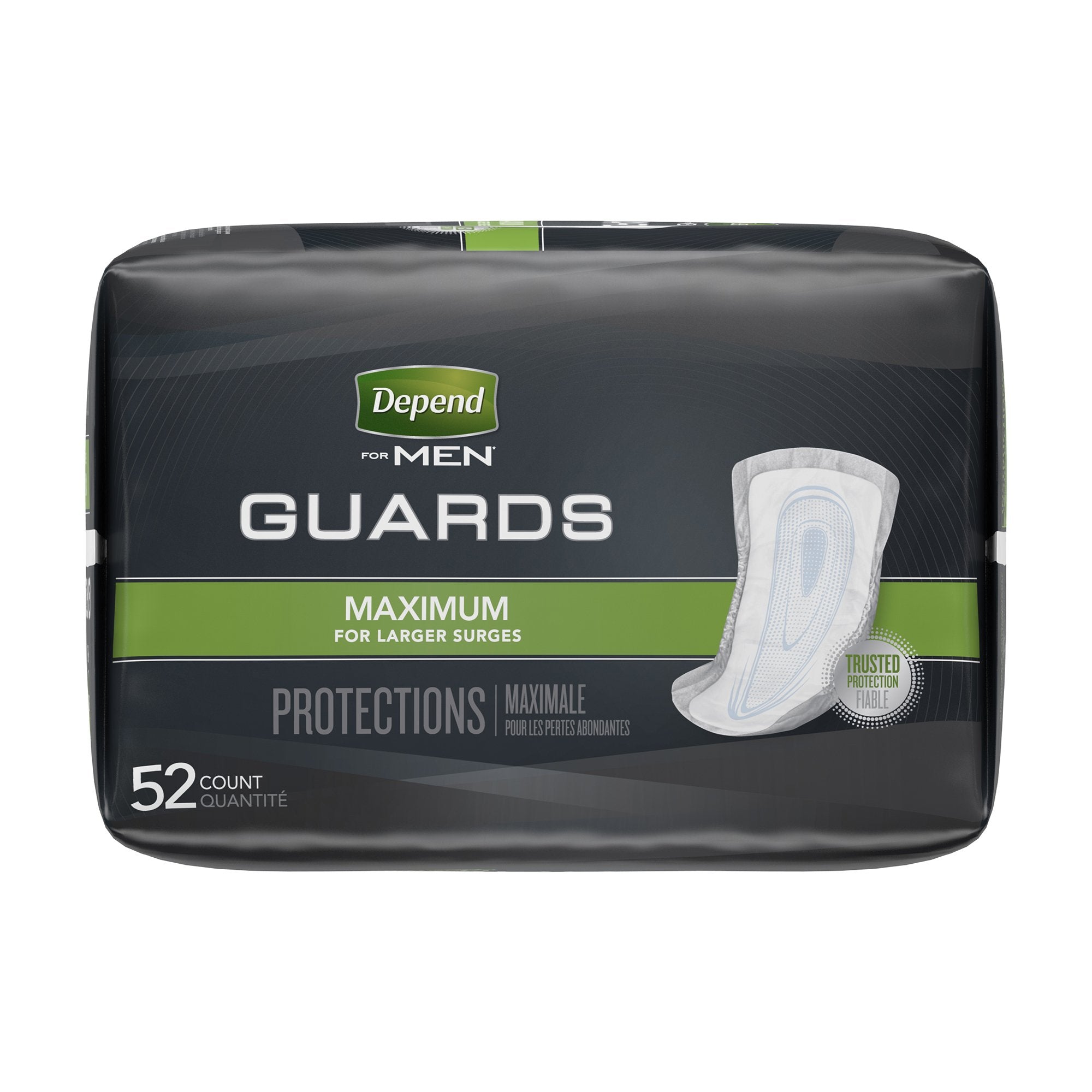 Depend Guards for Men: Maximum Absorbency Incontinence Pads, 12" - 52 Pack
