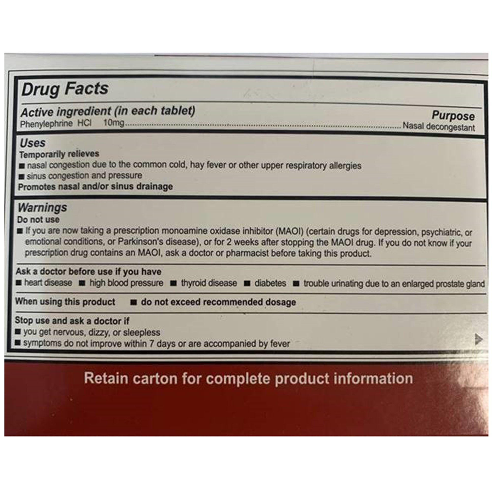 Sinus Relief Medi-First® 10 mg Strength Tablet 100 per Box - image 3