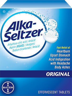 Antacid Alka-Seltzer® 1,000 mg - 325 mg - 1,916 mg Strength Effervescent Tablet 24 per Bottle