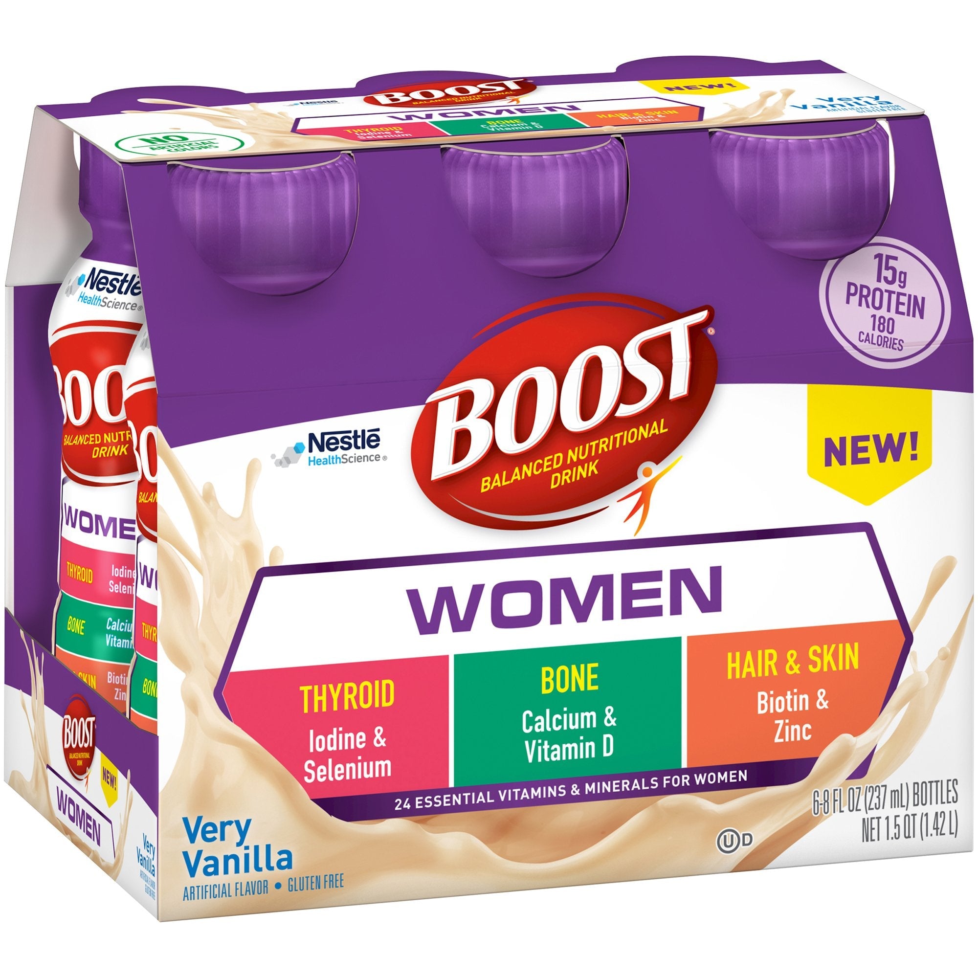 Boost® Women Vanilla Balanced Nutritional Drink, 8 oz. Bottle (6 Units)