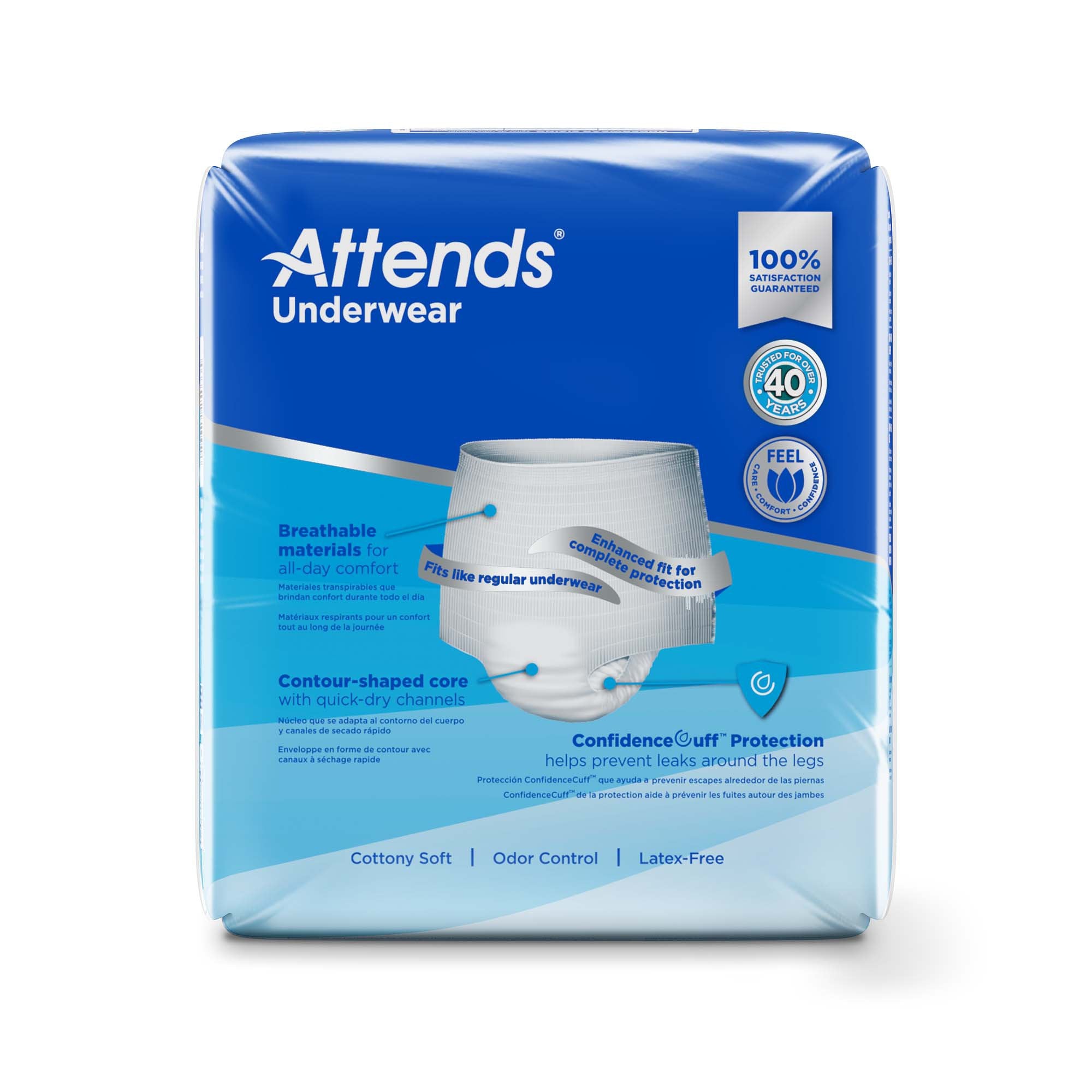 Absorbent Underwear Attends® Pull On with Tear Away Seams Adult X-Large Unisex Disposable Heavy Absorbency - image 3