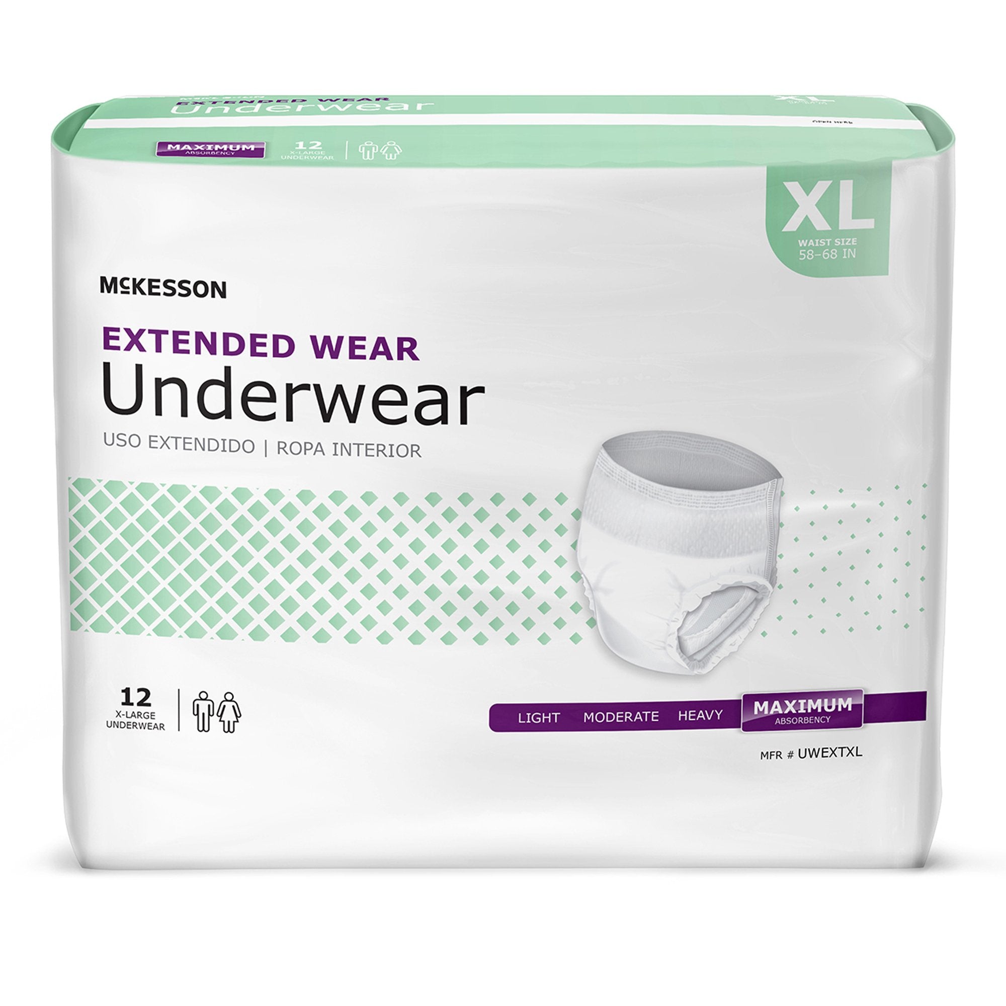 McKesson Extended Wear Maximum Absorbency Underwear, Extra Large