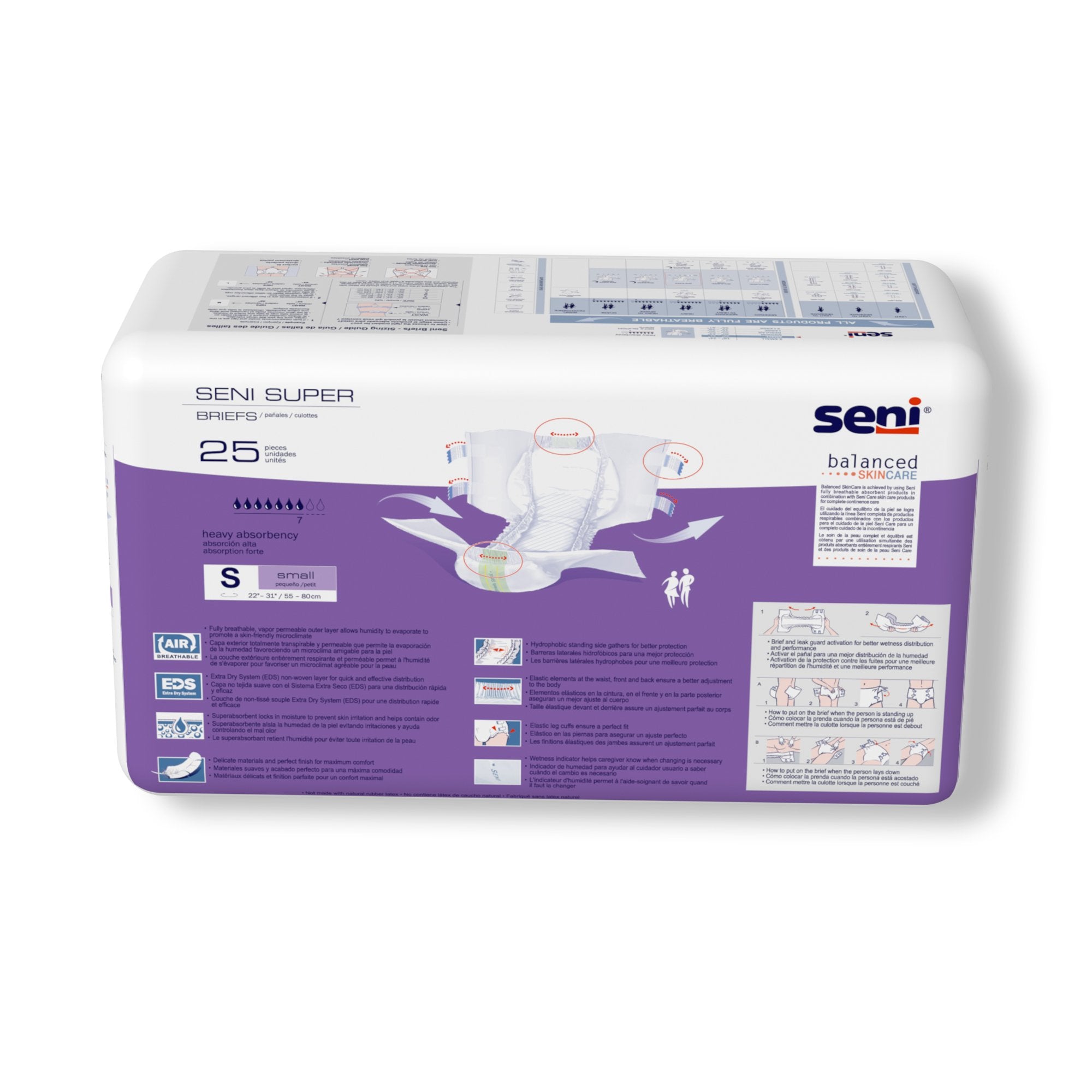 Incontinence Brief Seni® Super Adult Small Unisex Disposable Heavy Absorbency - image 8