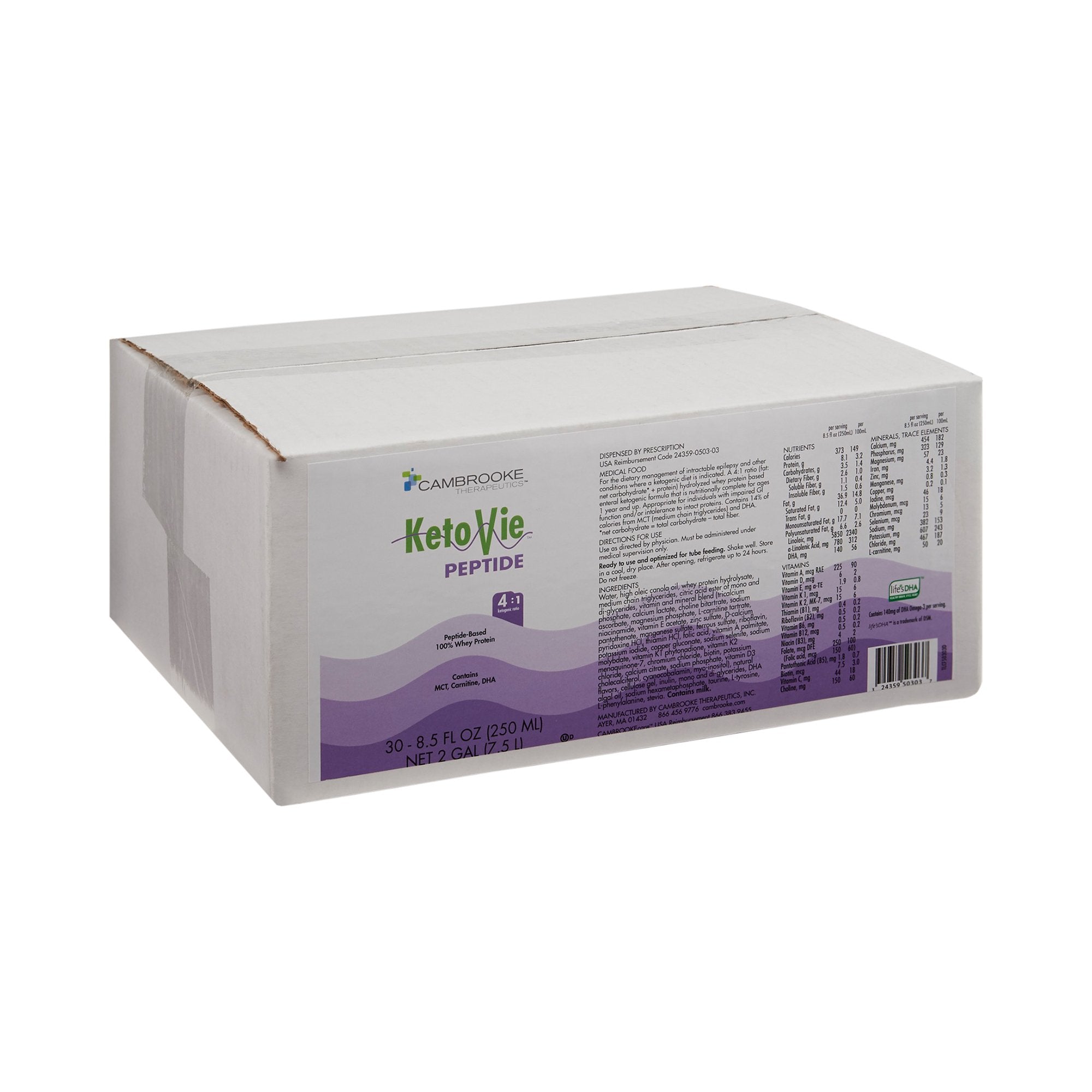 Oral Supplement KetoVie® Peptide 4:1 Unflavored Liquid 8.5 oz. Carton - image 6