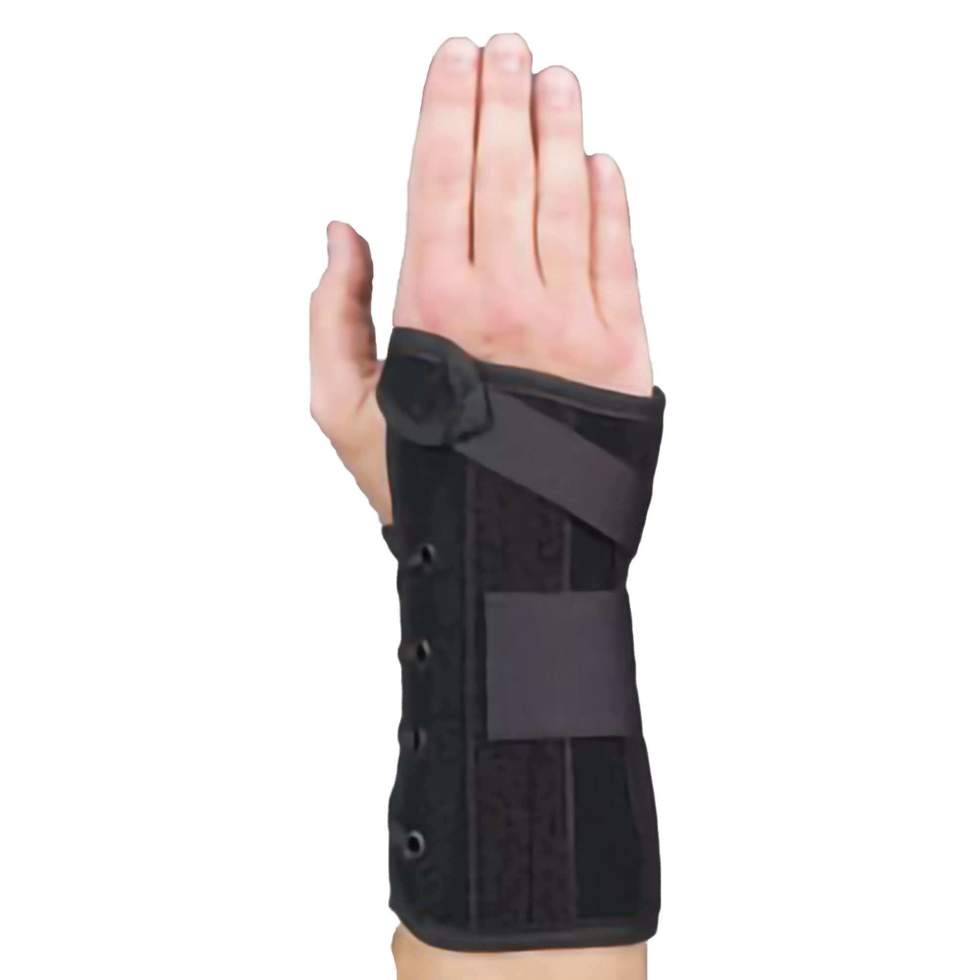 Wrist Brace Wrist Lacer™ Aluminum / Felt / Suede Right Hand Black Medium