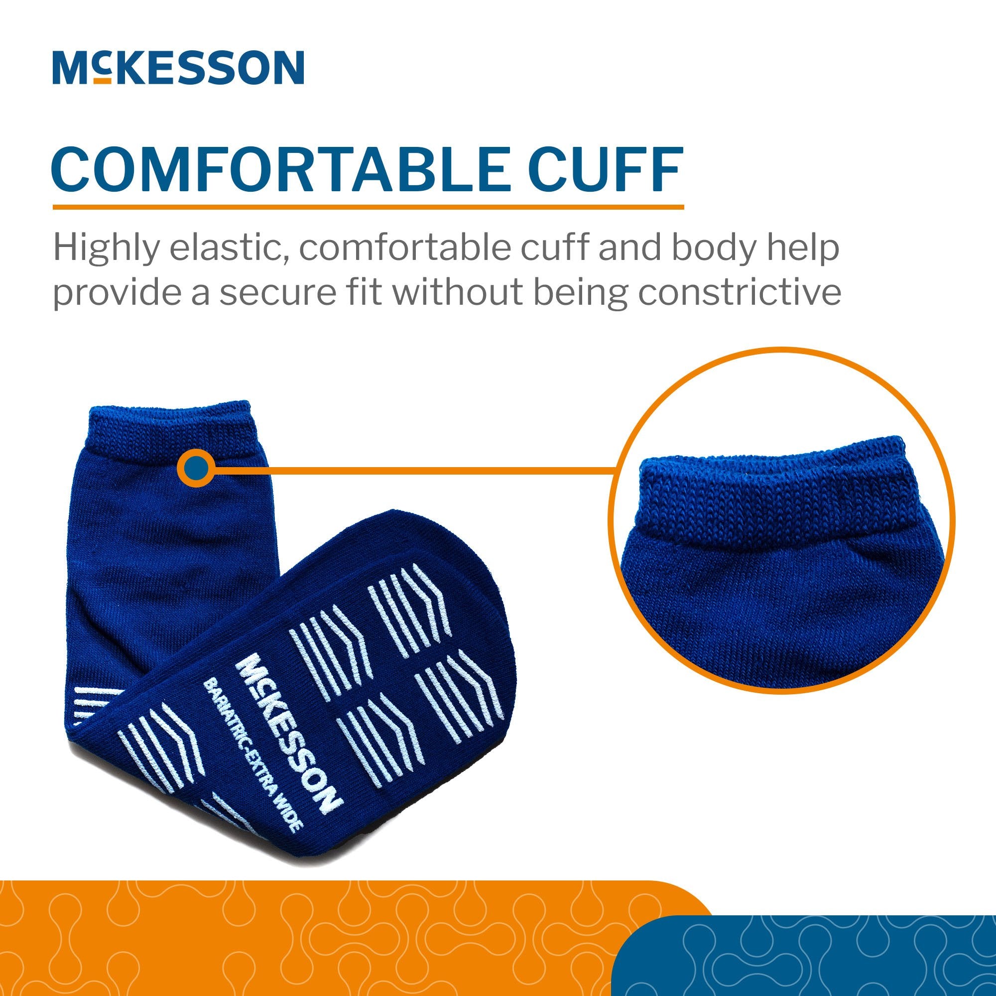 Slipper Socks McKesson Unisex Adult Bariatric / X-Wide Single Tread Single Patient Use Royal Blue - image 5